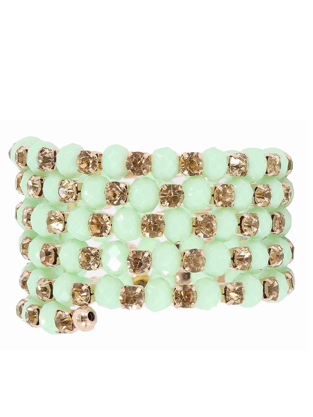 

NMII Zircon Studded Wraparound Bracelet, Lime green