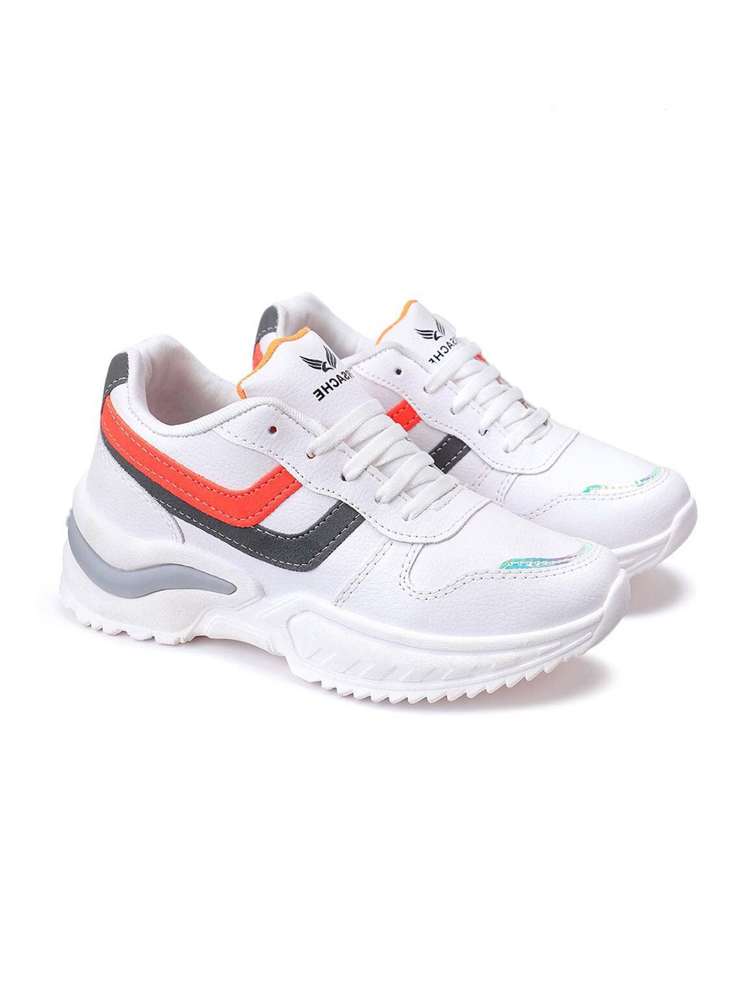 

BERSACHE Women Running Non-Marking Lace-Up Shoes, White