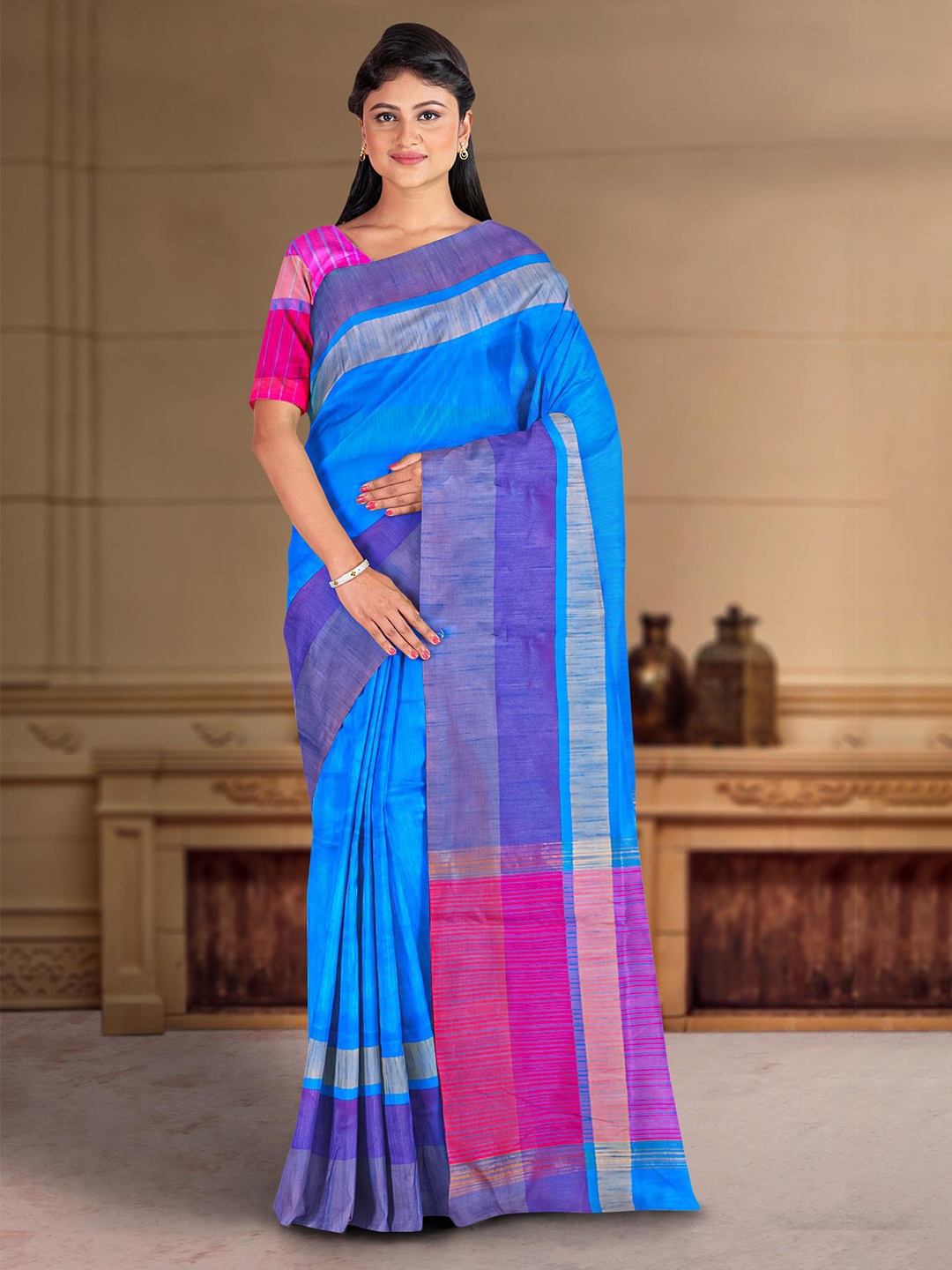 

Kalamandir Zari Detailed Saree, Blue