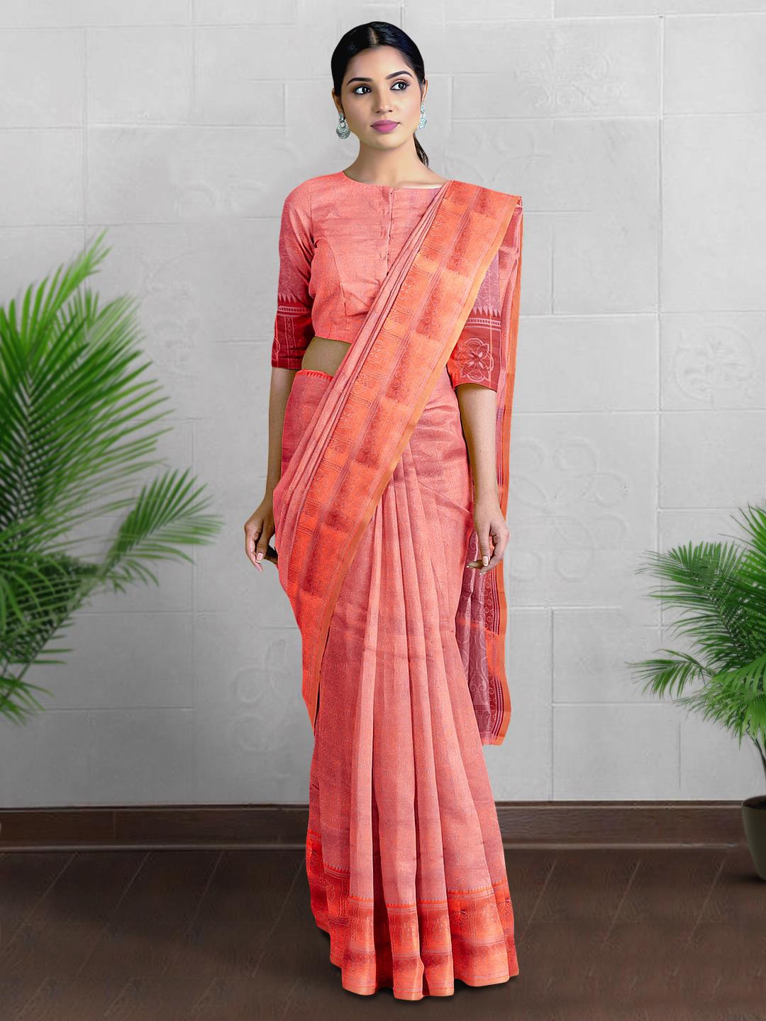 

Kalamandir Ethnic Motif Silk Blend Zari Saree, Pink