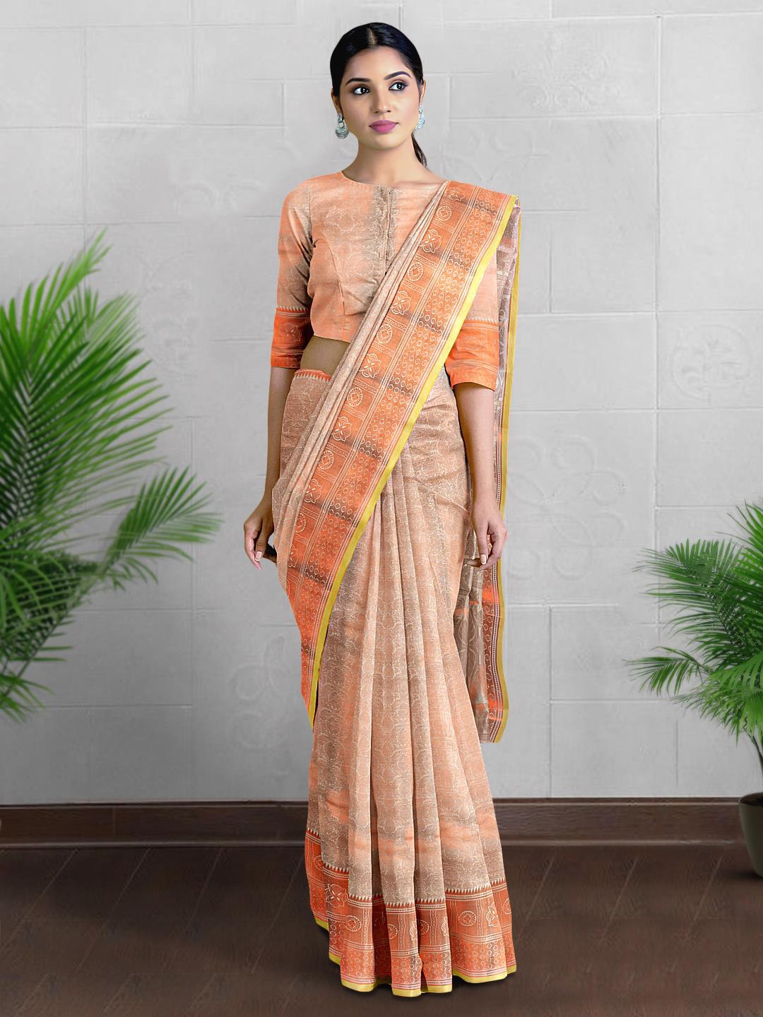 

Kalamandir Ethnic Motifs Zari Saree, Cream