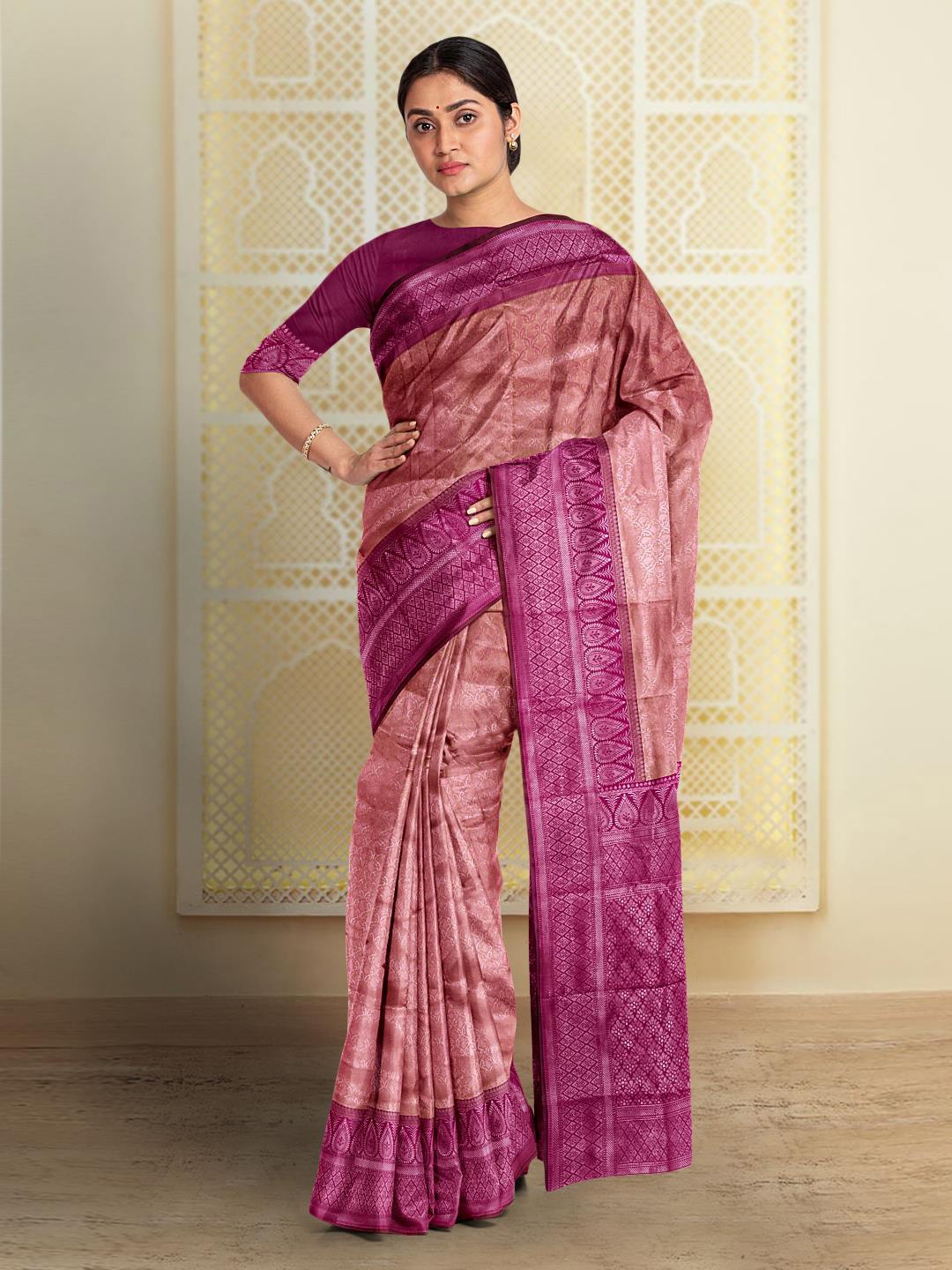 

Kalamandir Ethnic Motifs Zari Saree, Beige