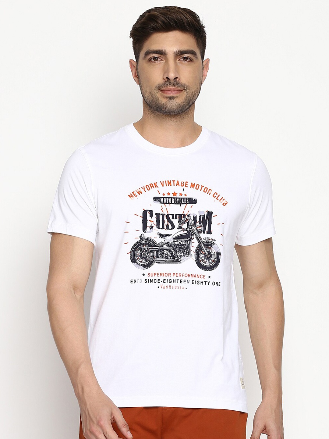 

Van Heusen Athleisure NV Chest Print Crew Neck Short Sleeve T-Shirt, White