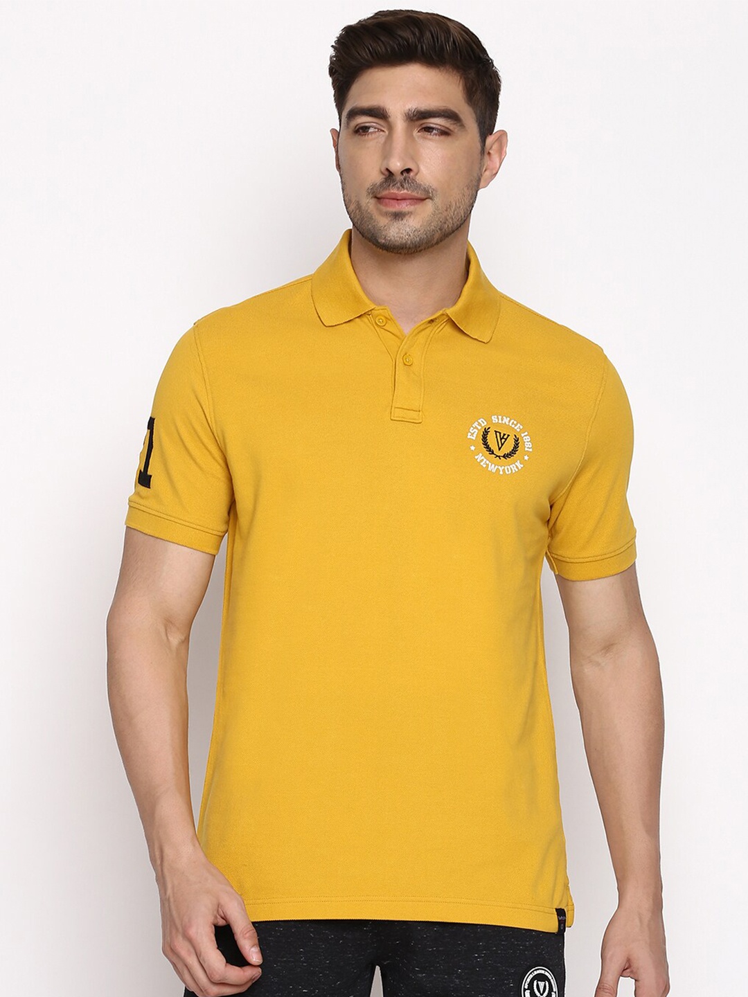 

Van Heusen Polo Collar Pure Cotton T-shirt, Mustard