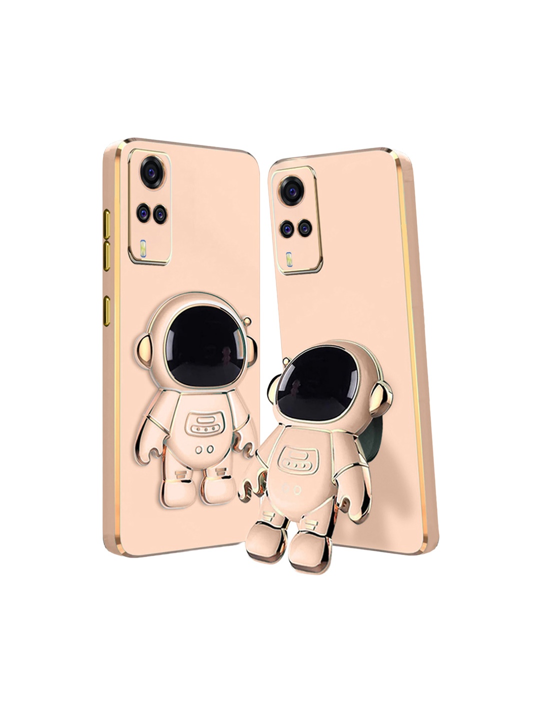 

Karwan Vivo Y51 Phone Back Case With Astronaut Holster Stand, Pink