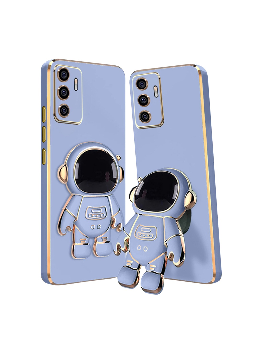 

Karwan Vivo Y75 Phone Back Case With Astronaut Holster Stand, Blue