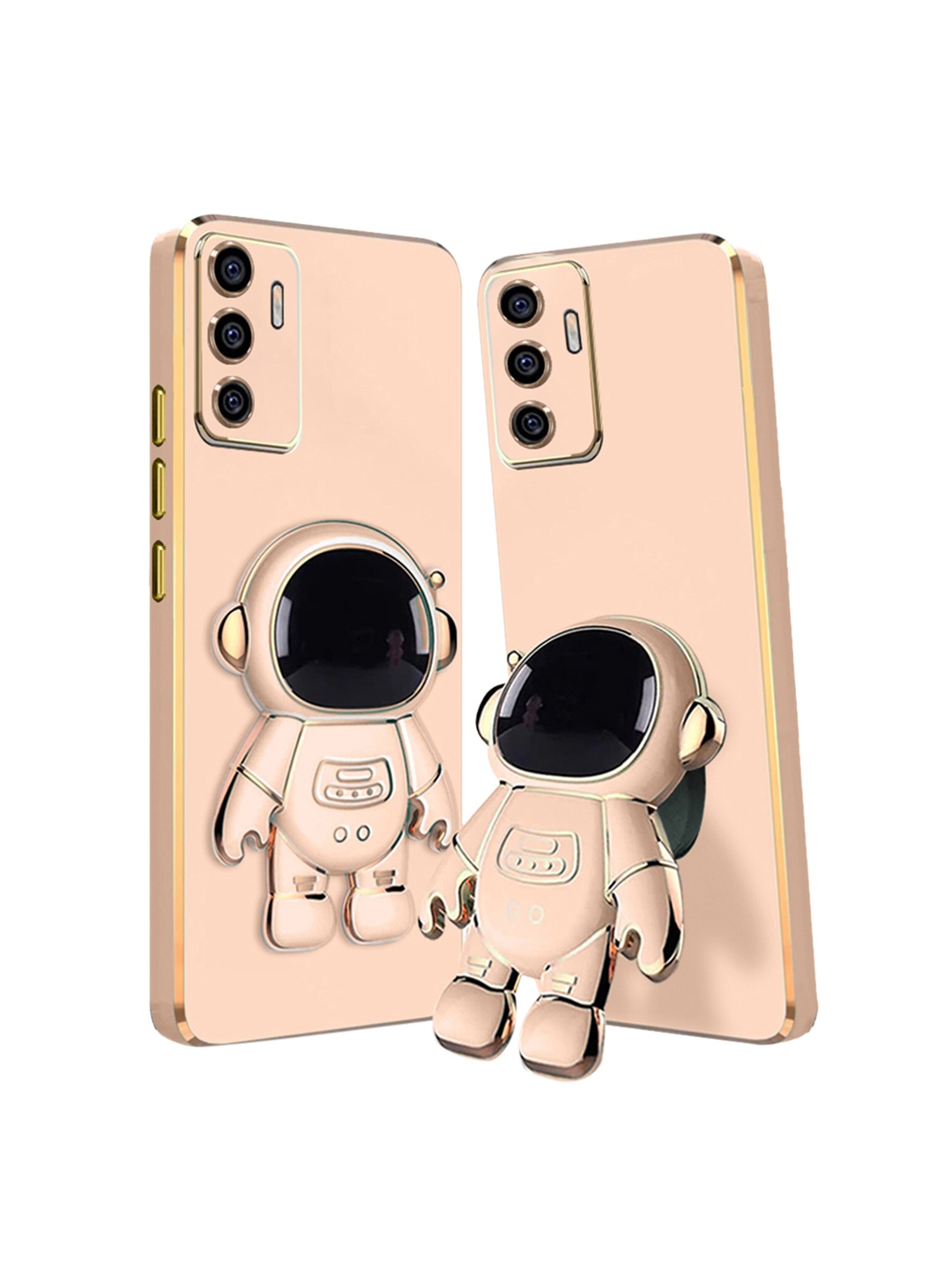 

Karwan Vivo V23E 5G Phone Back Case With Astronaut Holster Stand, Pink