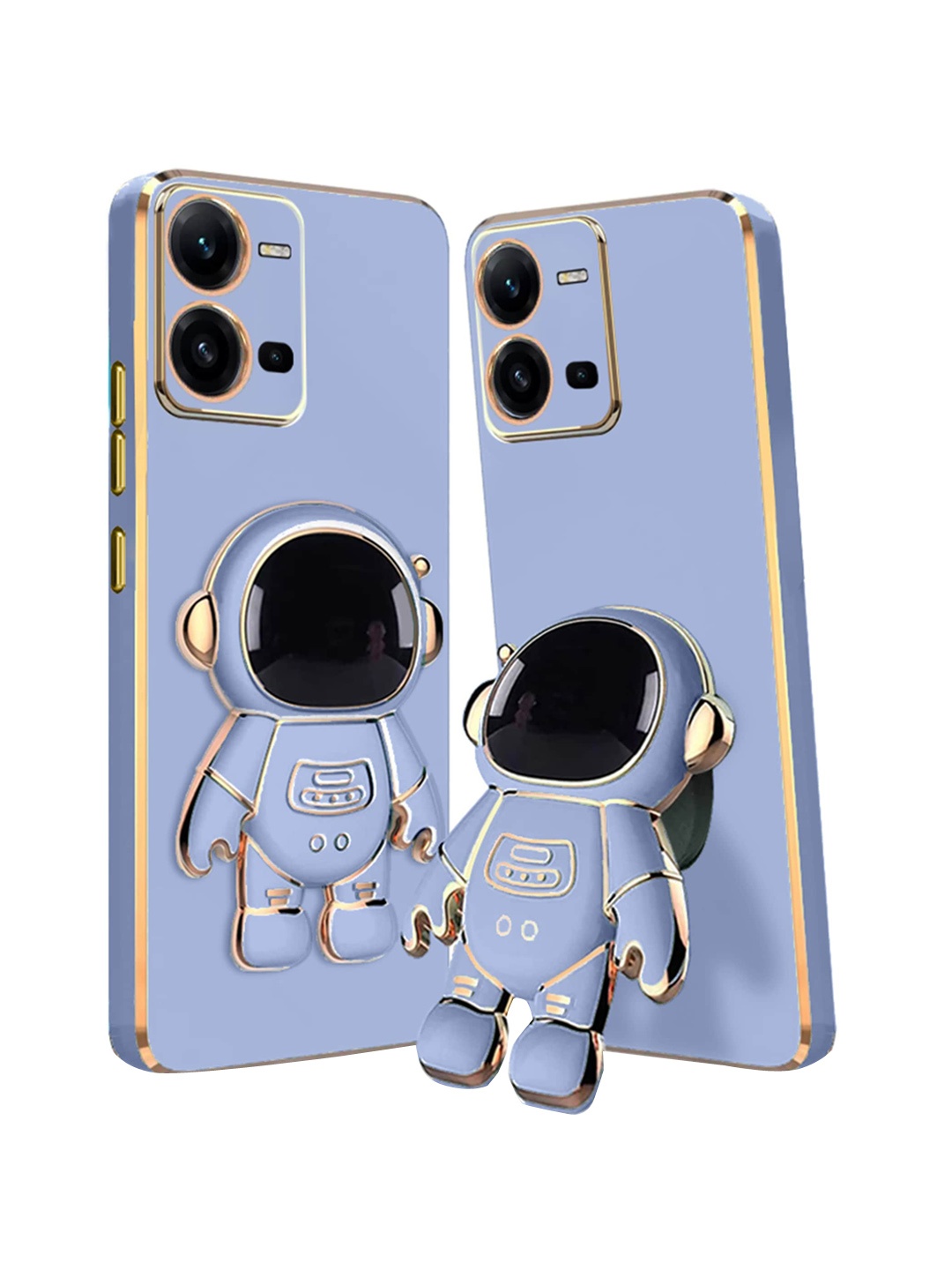 

Karwan Vivo Y35 Compatible Back Cover With Astronaut Holster Stand, Blue