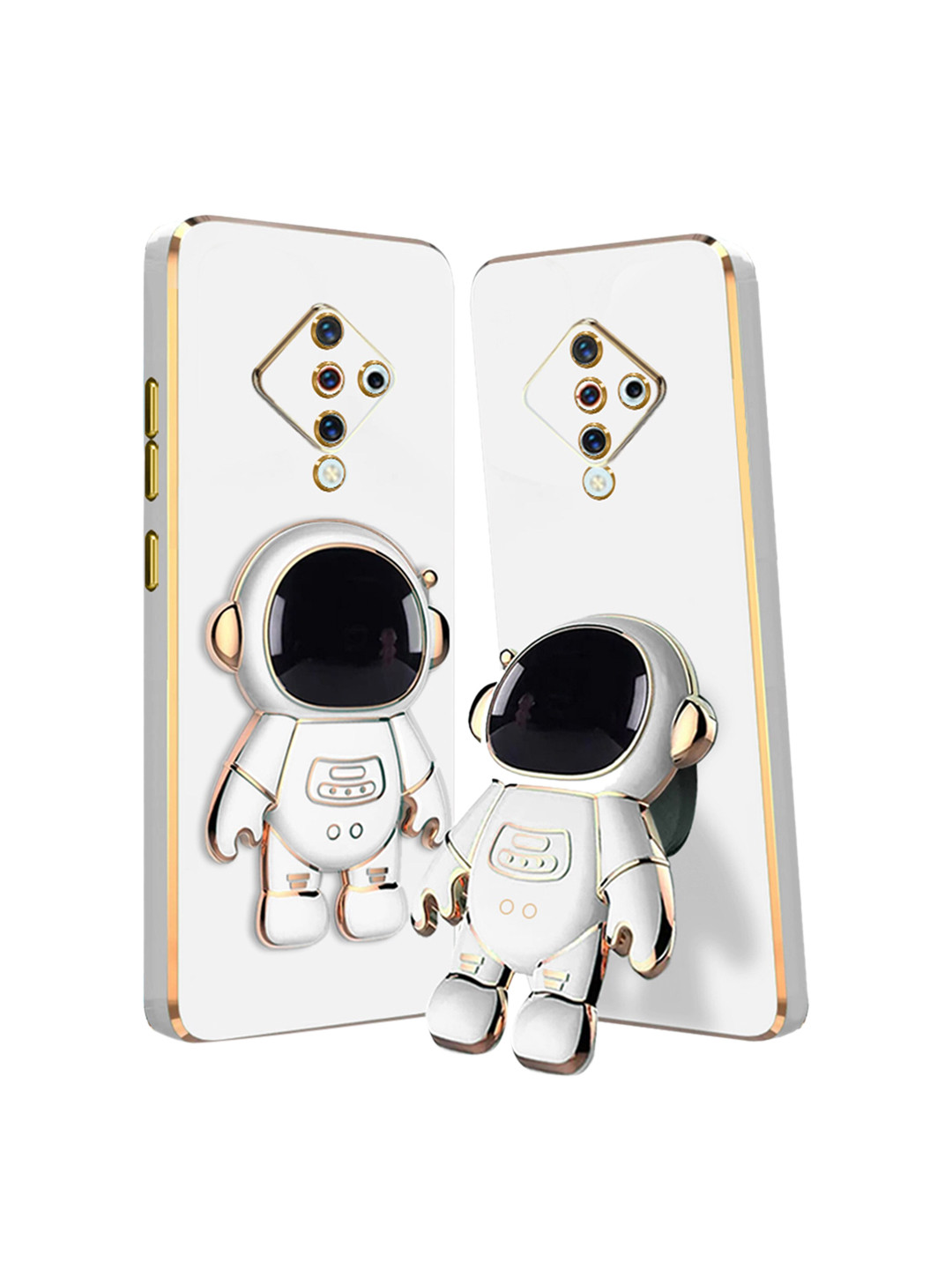 

Karwan Vivo S1 Pro Phone Back Case With Astronaut Holster Stand, White