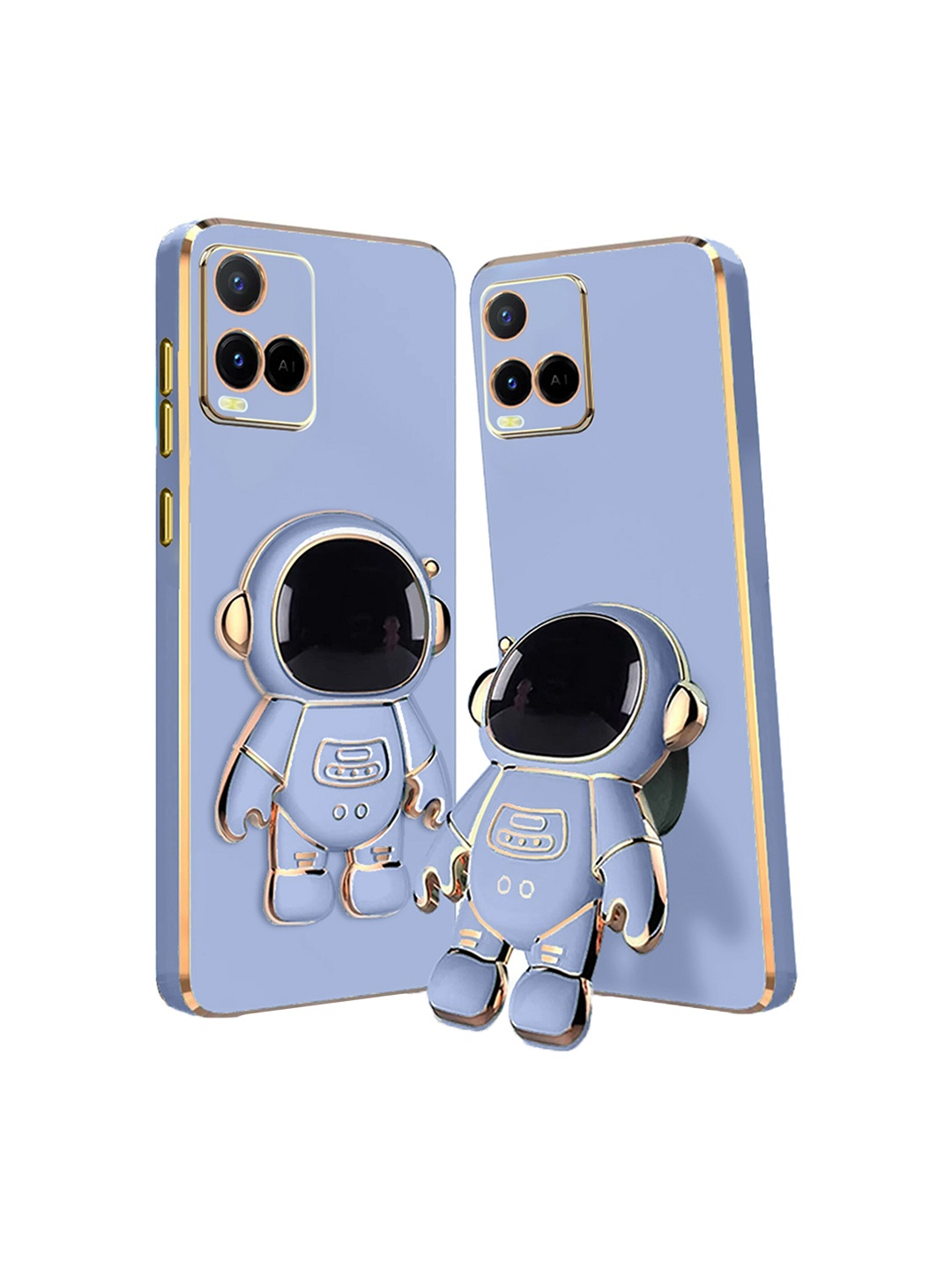 

Karwan Vivo Y21 Phone Back Case With Astronaut Holster Stand, Blue