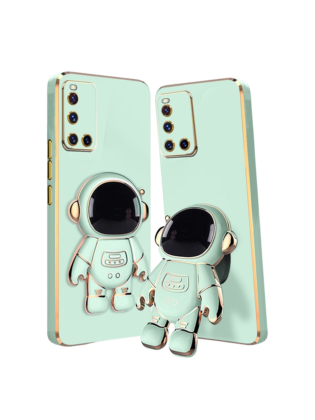 

Karwan Vivo V19 Phone Back Case With Astronaut Holster Stand, Green