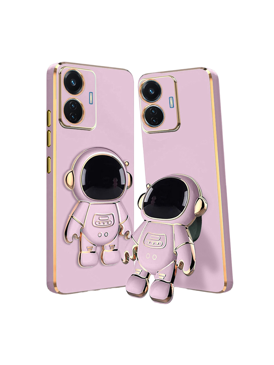 

Karwan Vivo T144W Phone Back Case With Astronaut Holster Stand, Purple