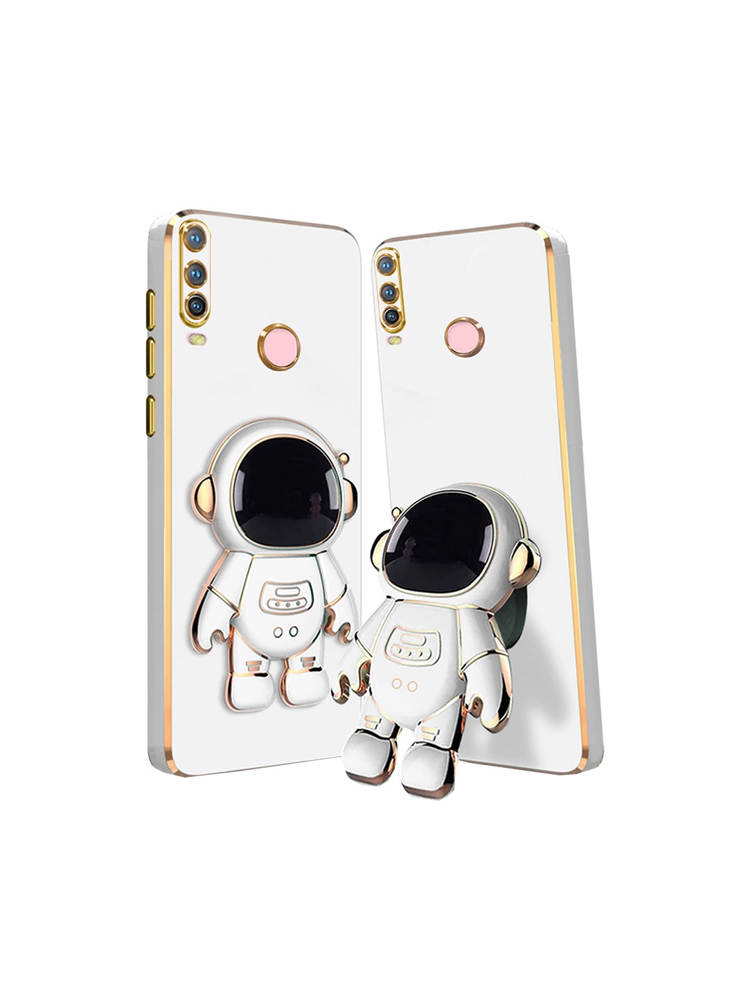 

Karwan Vivo Y17 Phone Back Case With Astronaut Holster Stand, White