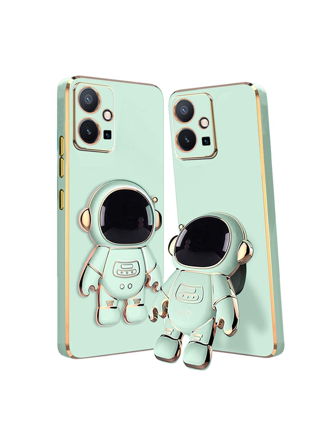 

Karwan Astronaut Holster Stand Vivo T1 5G Mobile Back Cover, Green