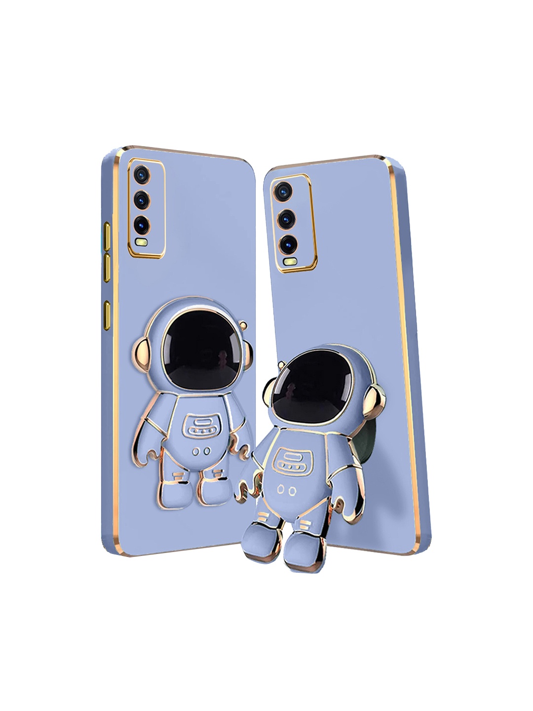 

Karwan Vivo Y20 Compatible Back Cover With Astronaut Holster Stand, Blue