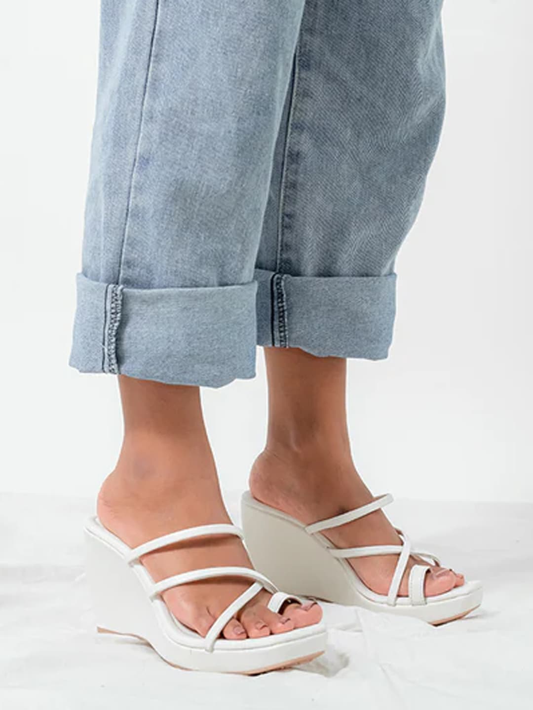 

Shoetopia Open One Toe Wedges, White