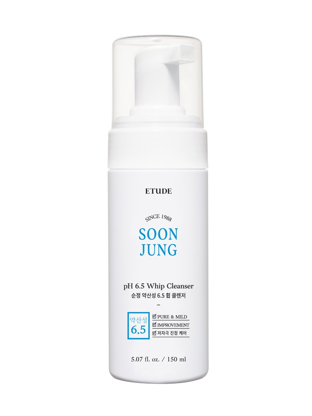 

ETUDE Soon Jung pH 6.5 Whip Cleanser Face Wash with Panthenol & Madecassoside - 150ml, White