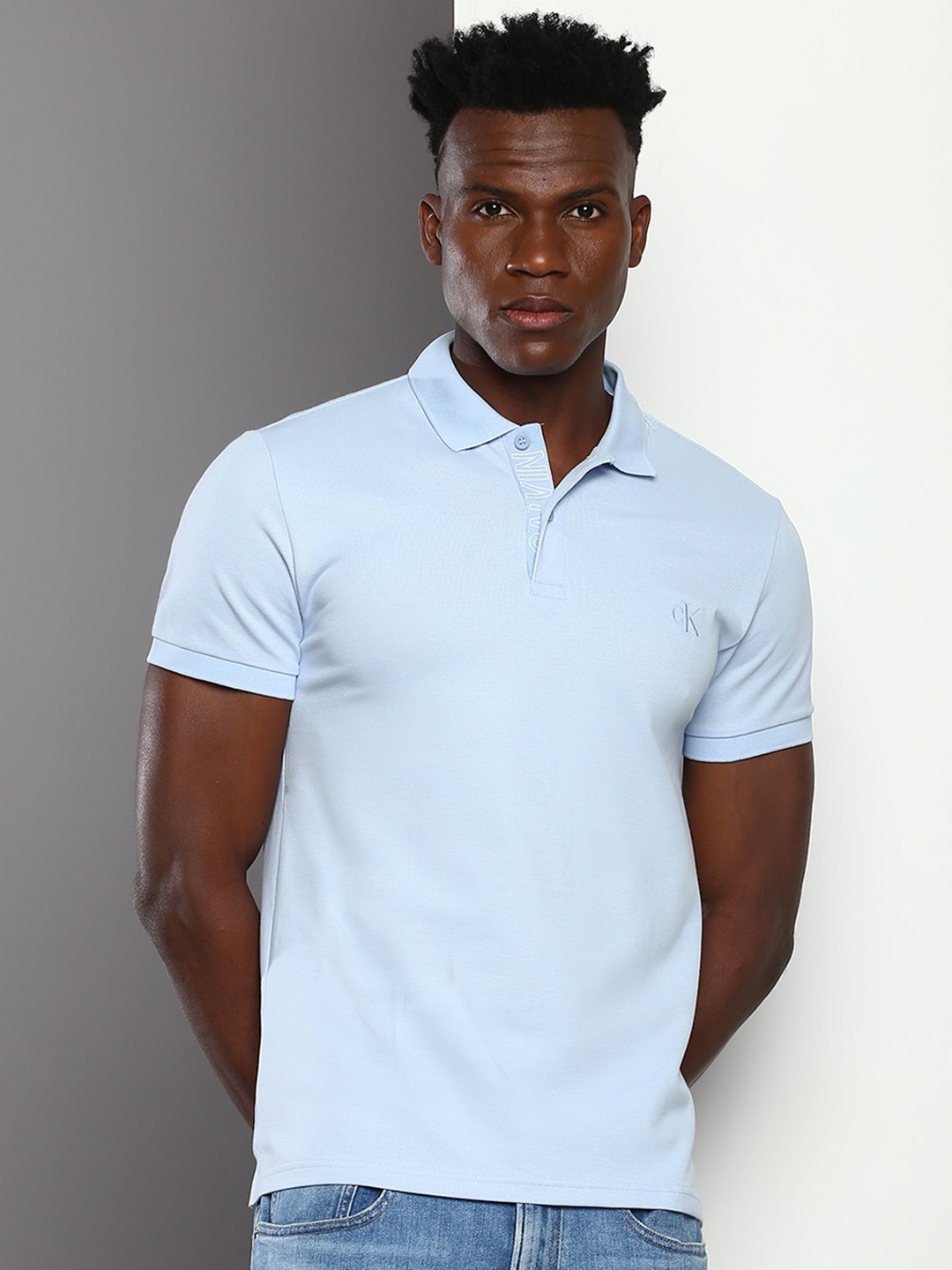 

Calvin Klein Jeans Polo Collar Slim Fit T-shirt, Blue
