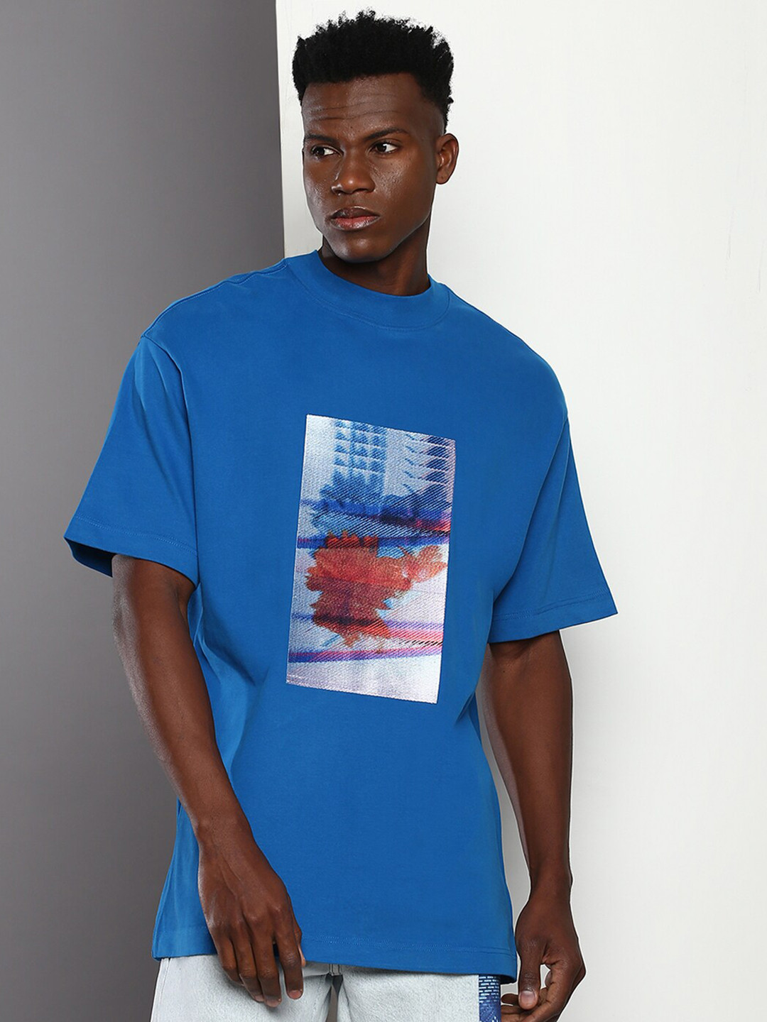 

Calvin Klein Jeans Graphic Printed Cotton T-shirt, Blue