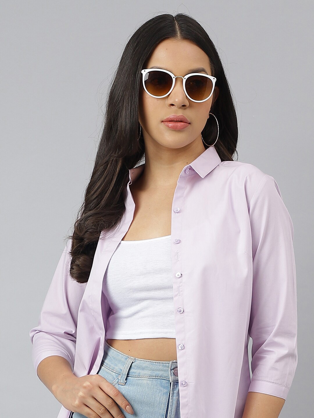 

Hancock Spread Collar Pure Cotton Slim Fit Casual Shirt, Lavender