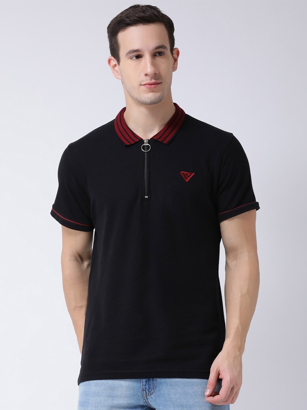 

Club York Polo Collar Cotton Casual T-Shirt, Black