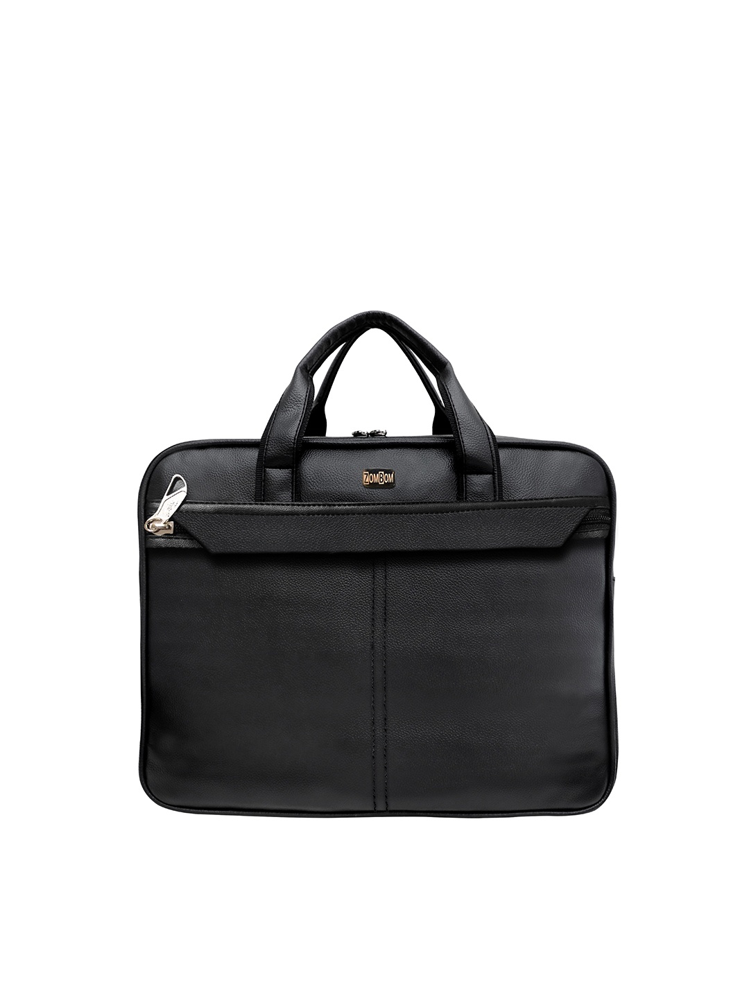 

Zombom Leather Messenger Bag, Black