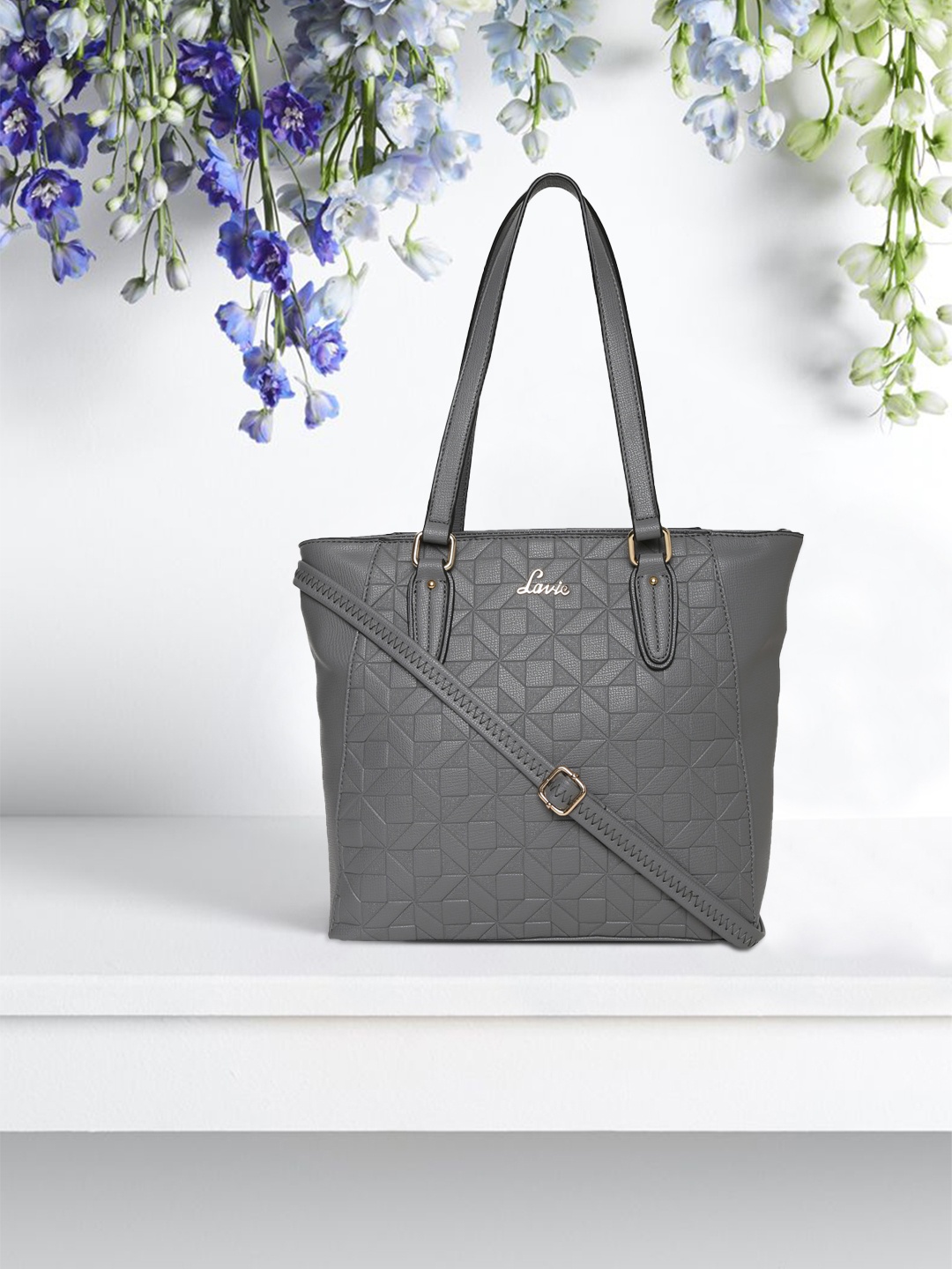 

Lavie Zarya Grey Textured Shoulder Bag