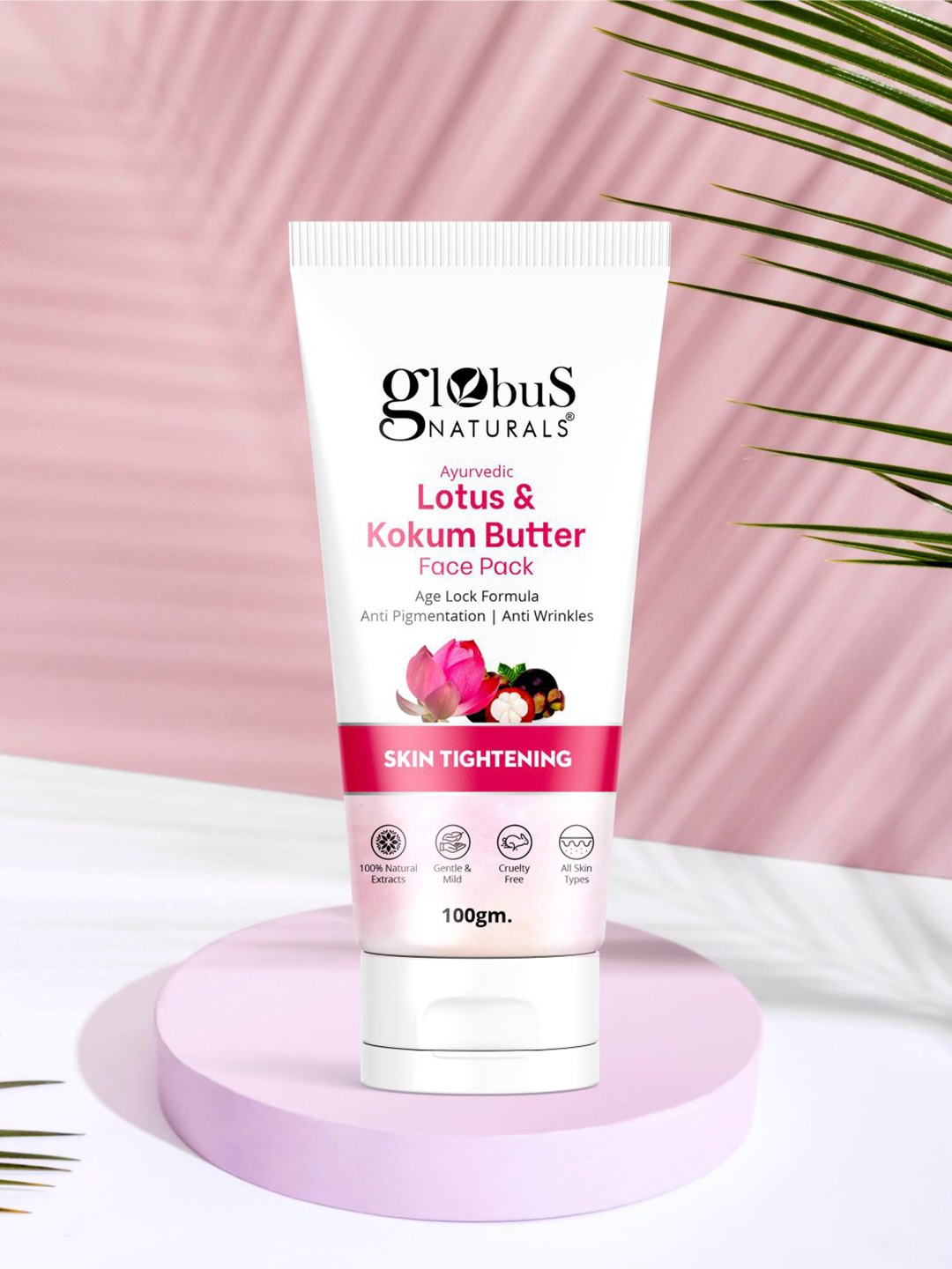 

Globus naturals Ayurvedic Lotus & Kokum Butter Face Pack For Anti-Ageing - 100 gm Each, White