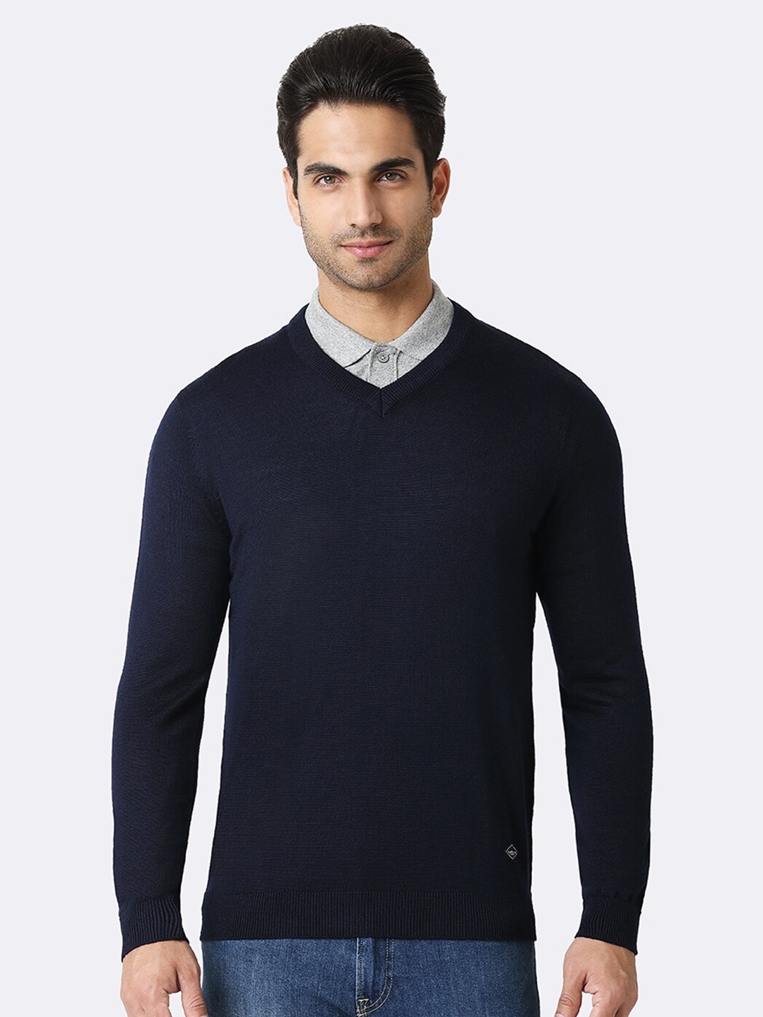 

Van Heusen Athleisure V-Neck Long Sleeves Pullover Sweater, Navy blue