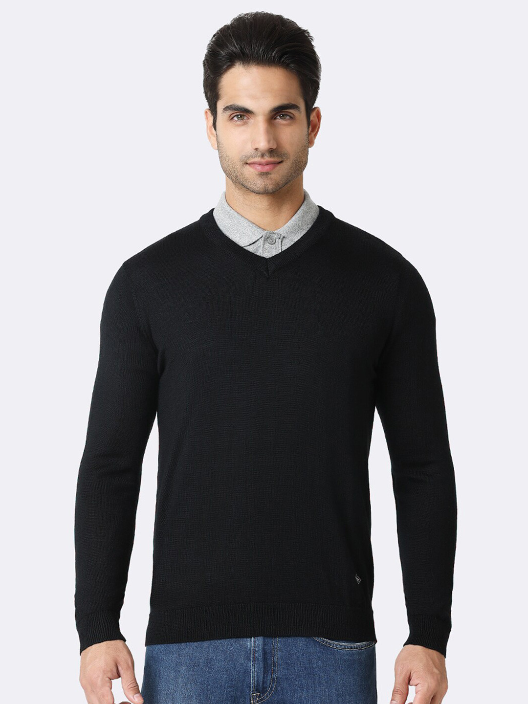 

Van Heusen V-Neck Regular Pullover, Black