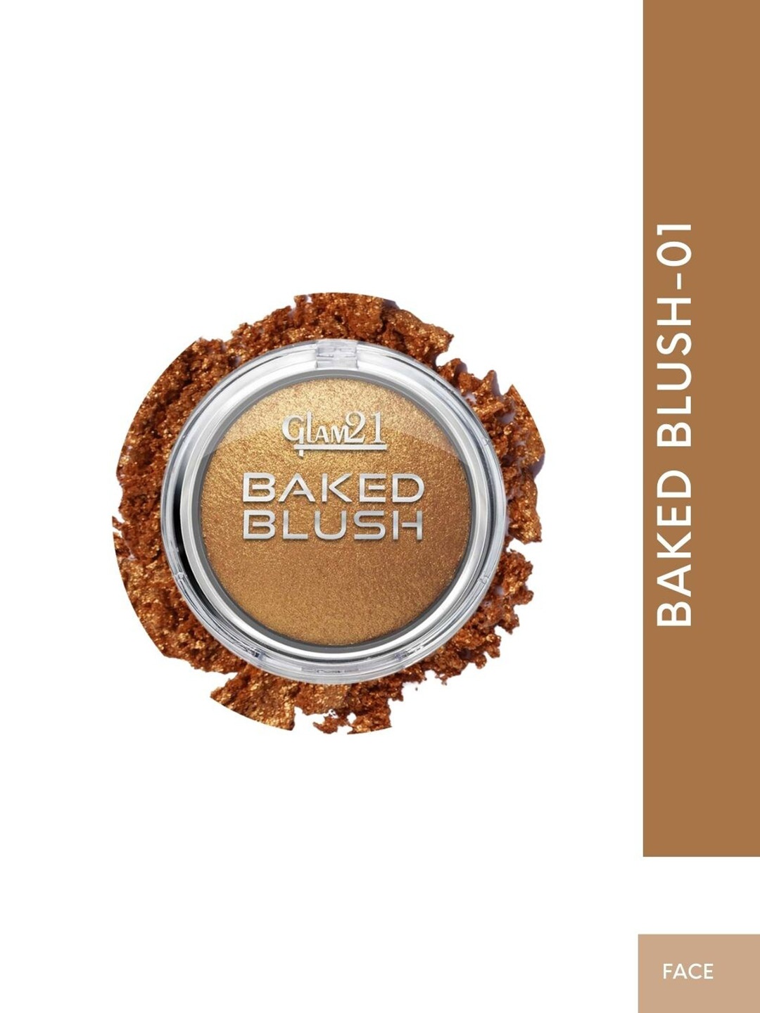 

GLAM21 Baked Long Lasting & Lightweight Highly Pigmented Blush 6 g - Shade 01, Gold