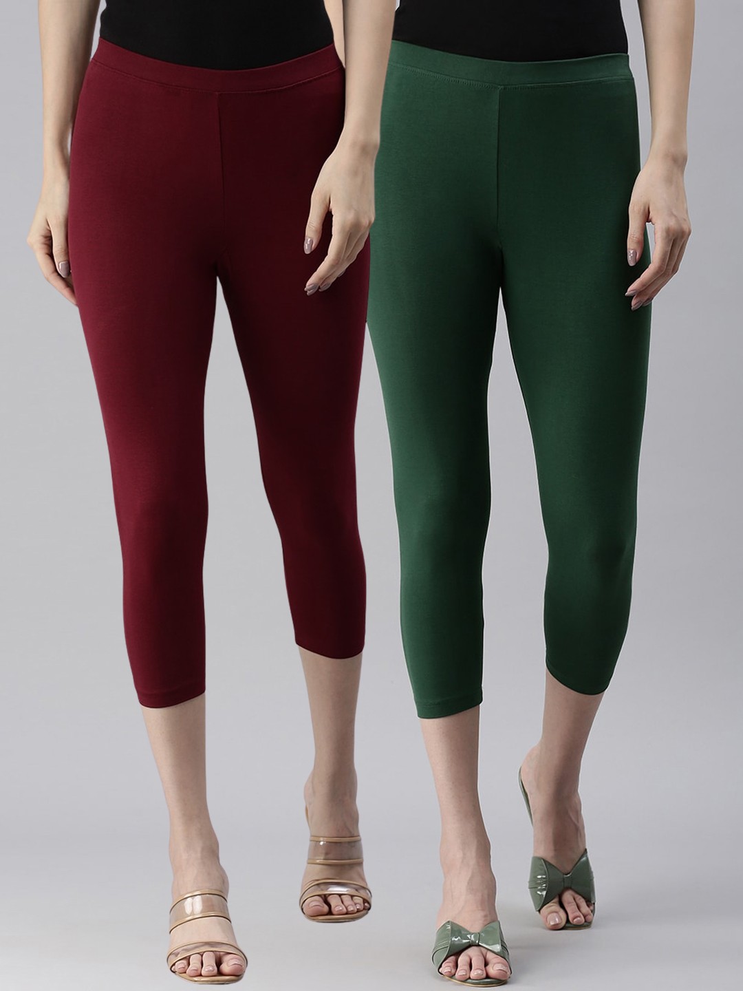 

Kryptic Pack Of 2 Mid Rise Capris, Maroon