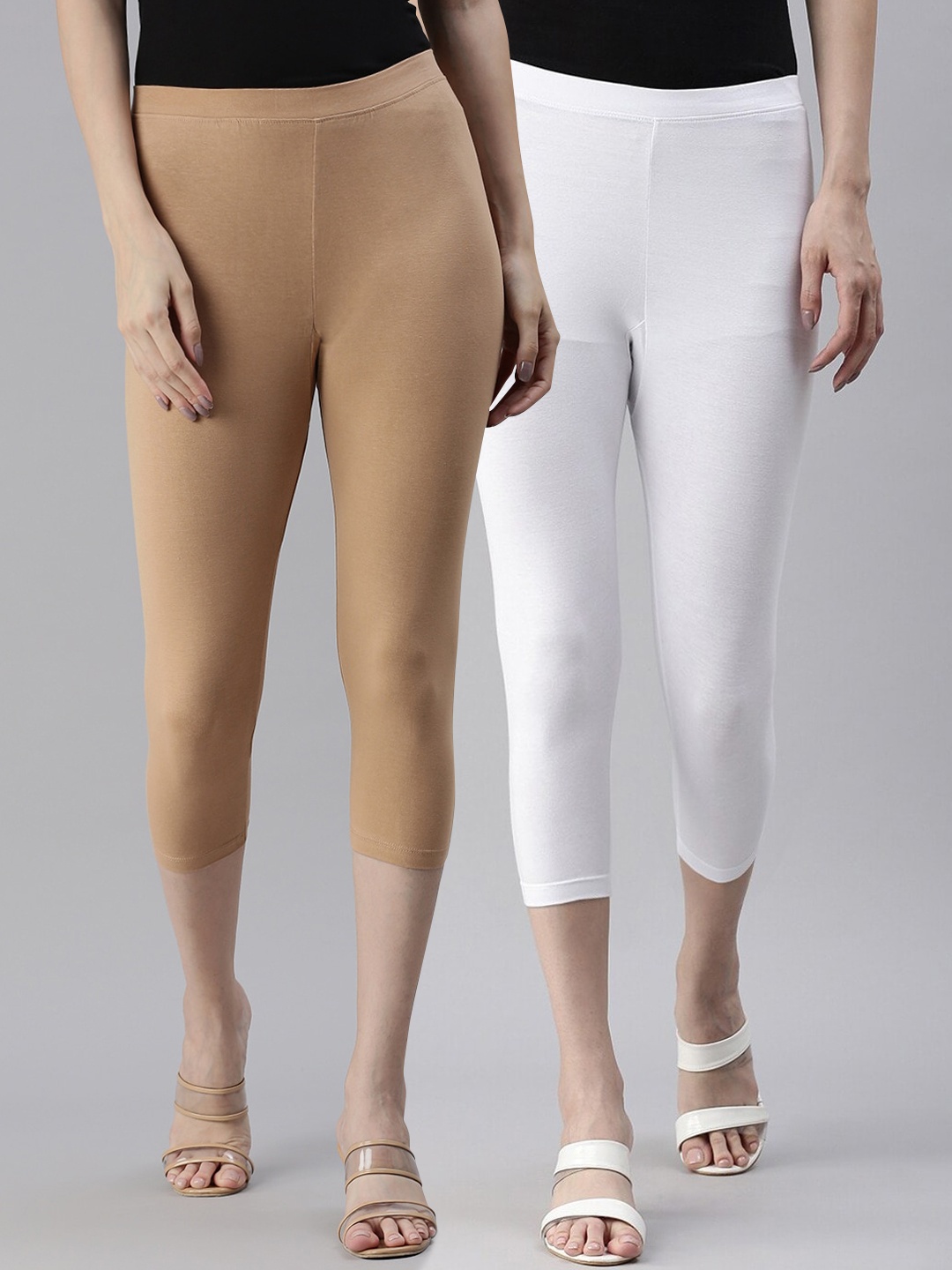 

Kryptic Pack Of 2 Mid Rise Capris, White