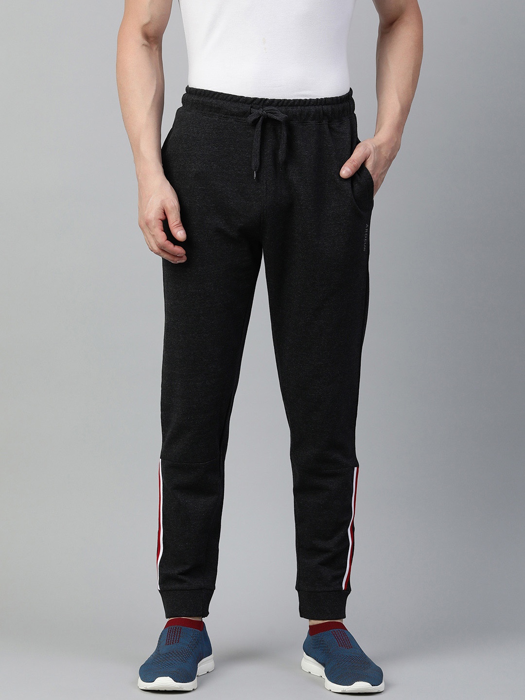 

ARDEUR Men Self Design Regular Fit Joggers, Charcoal