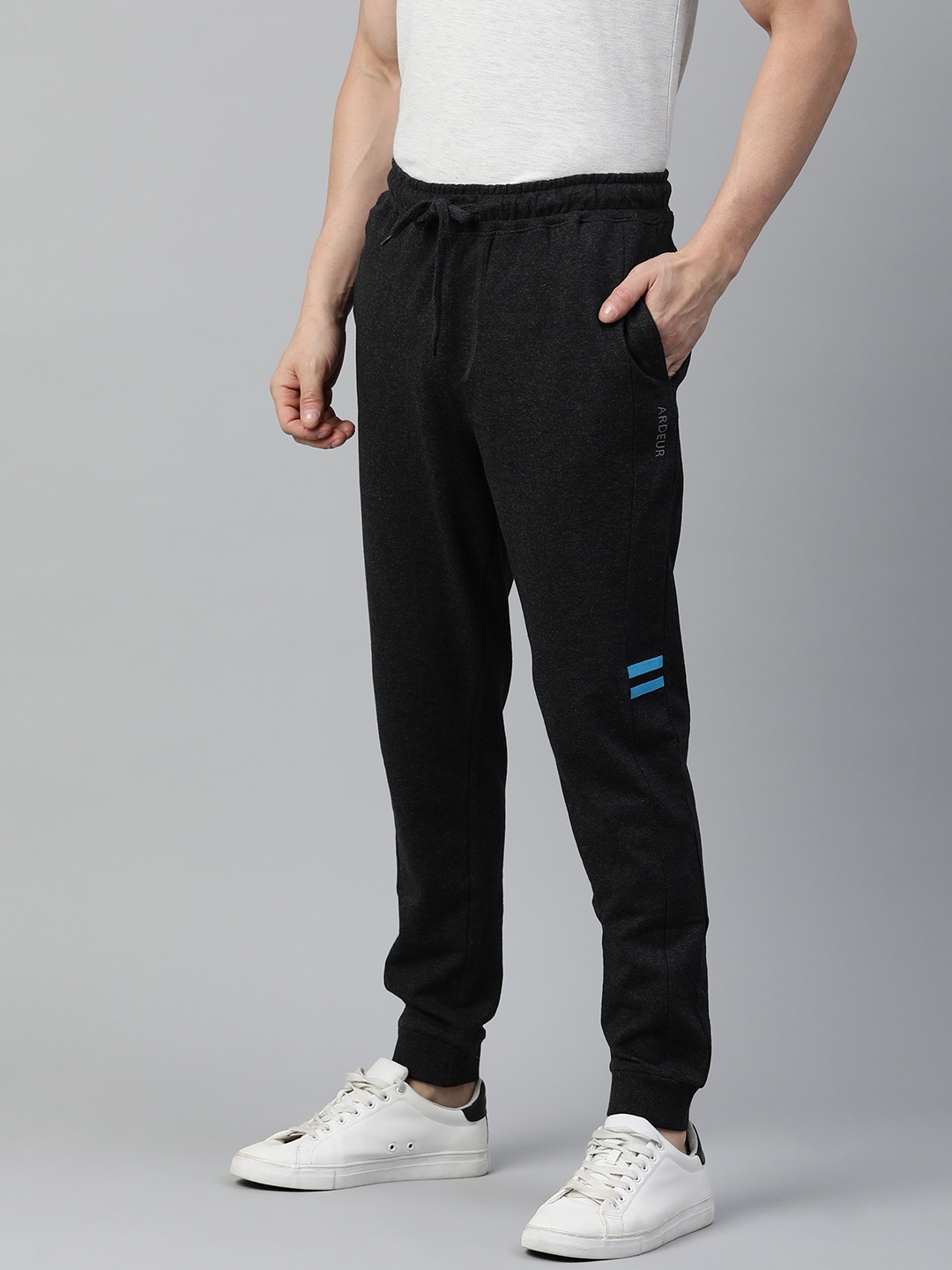 

ARDEUR Men Self Design Regular Fit Joggers, Charcoal