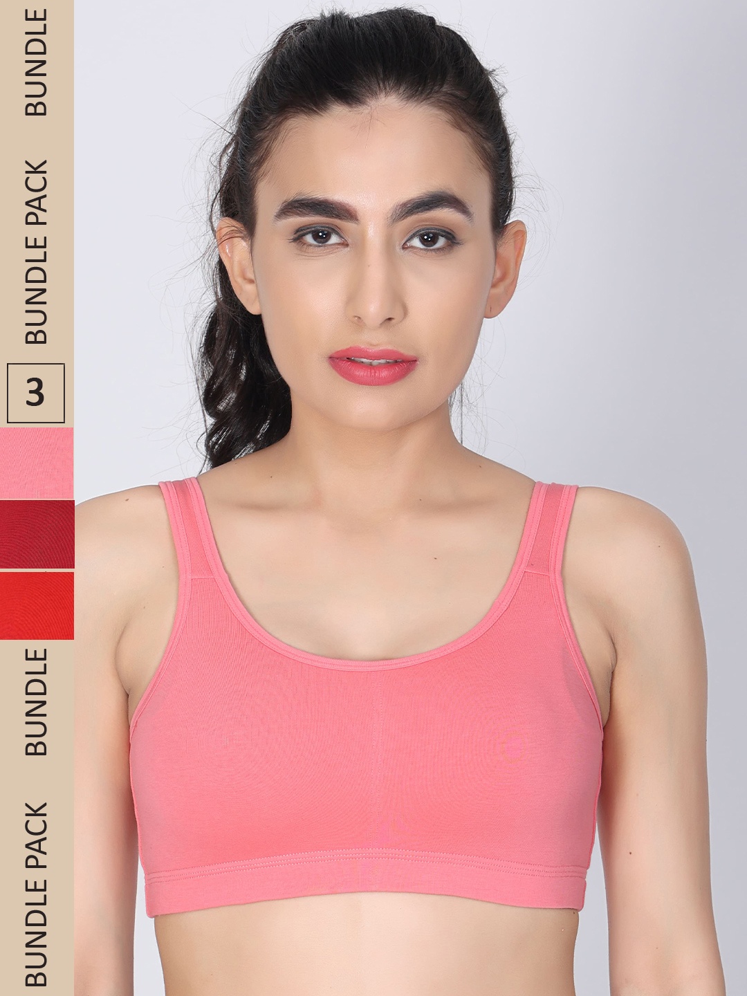 

Innocence Pack Of 3 Lightly Padded All Day Comfort Non-Wired Seamless Bra, Maroon