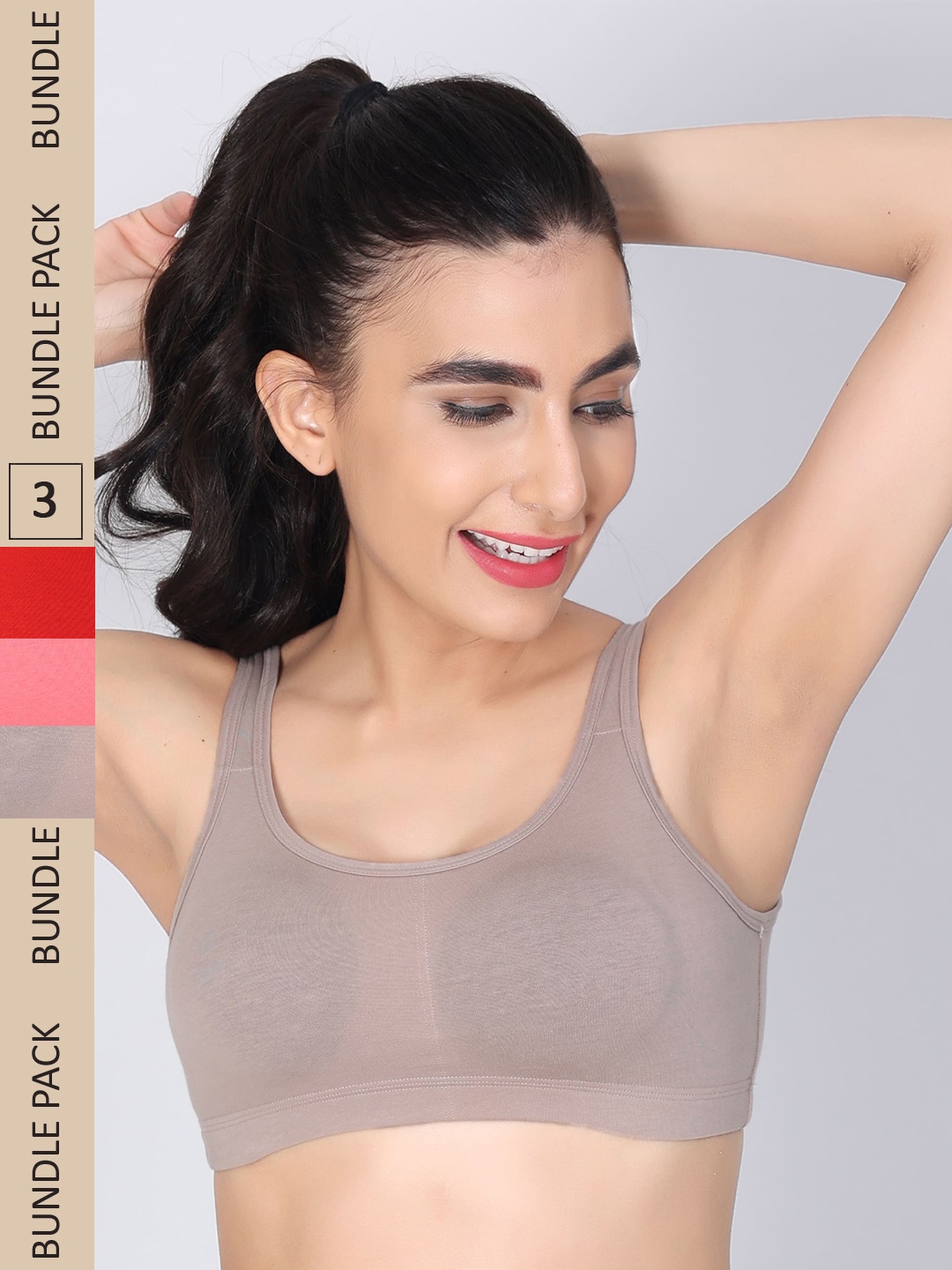 

Innocence Pack Of 3 Lightly Padded All Day Comfort Non-Wired Seamless Bra, Grey