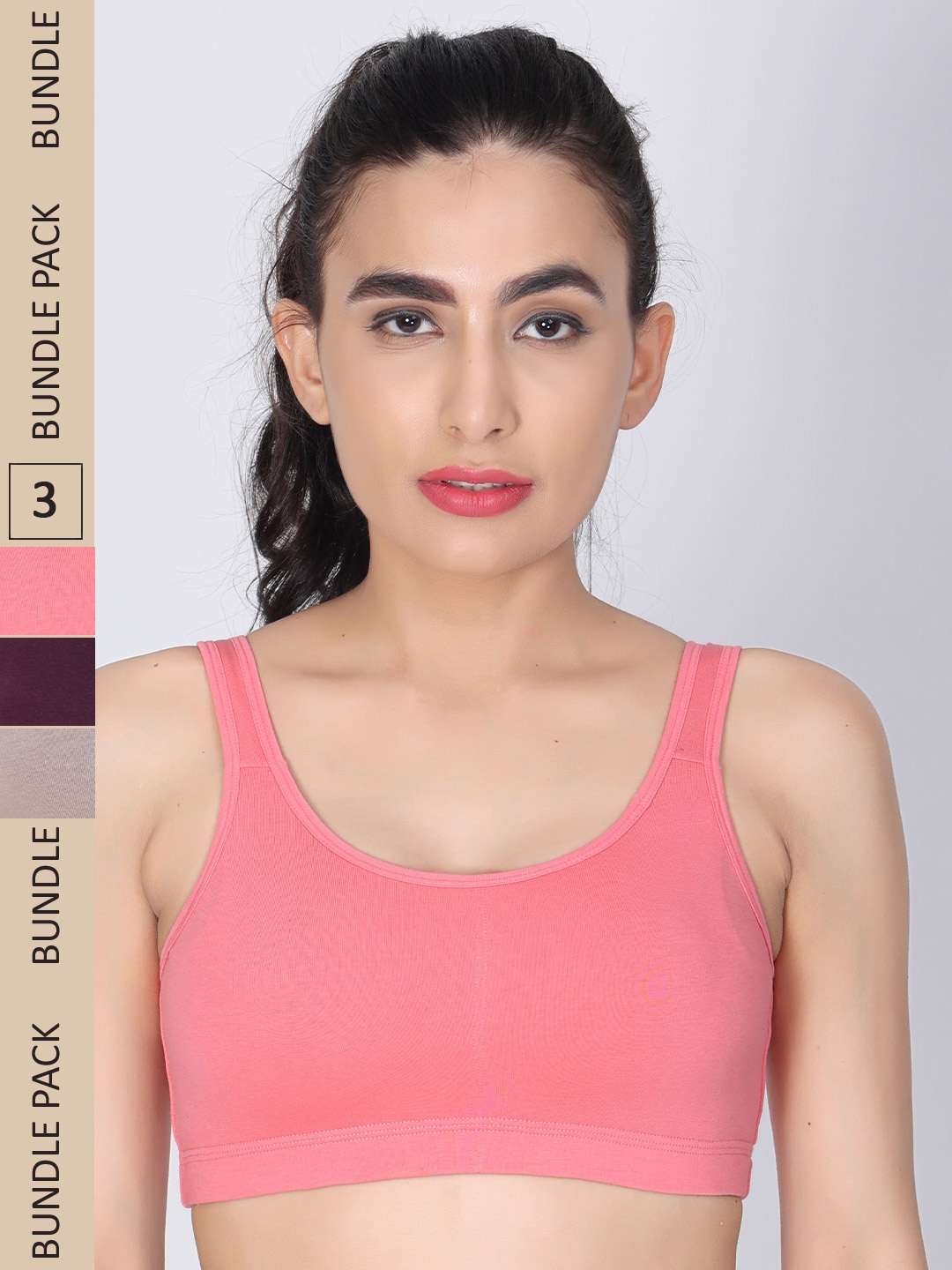 

Innocence Pack Of 3 Non-Wired Full Coverage Lightly Padded Super Support Everyday Bra, Pink