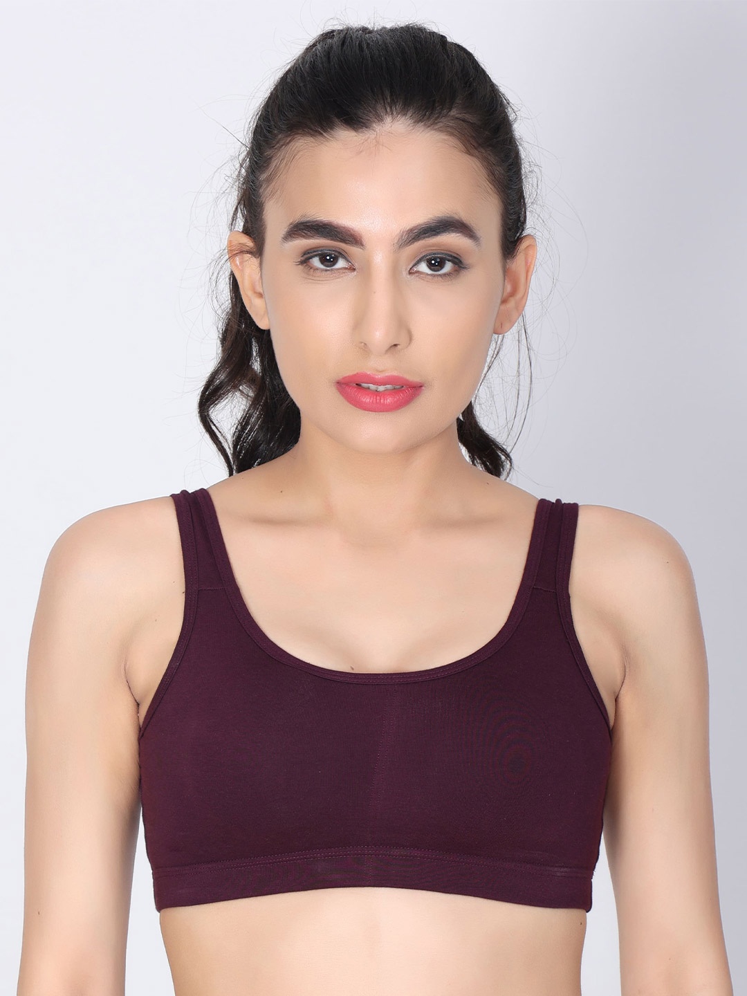 

Innocence Full Coverage Lightly Padded All Day Comfort Seamless Everyday Bra, Burgundy