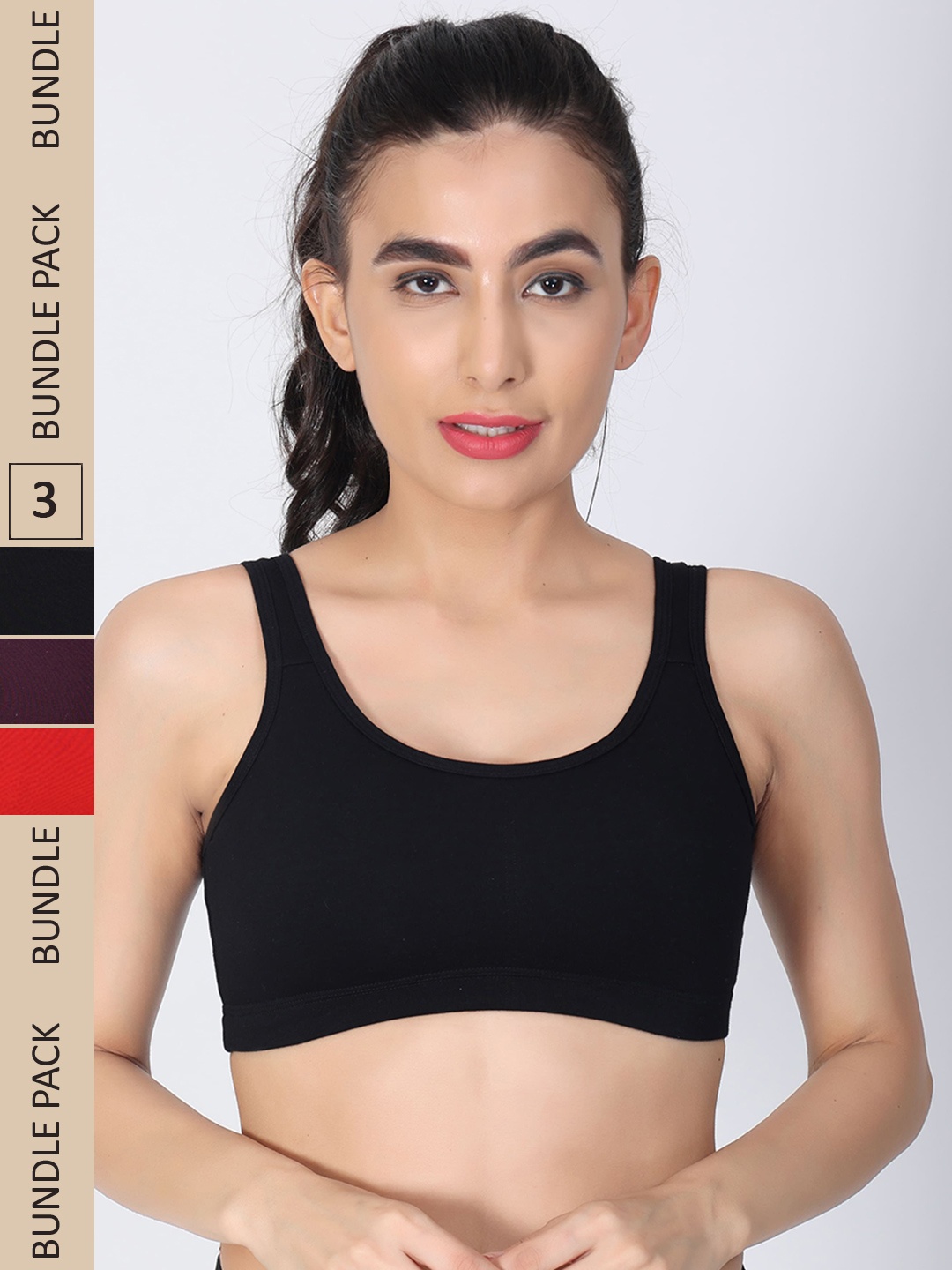 

Innocence Pack Of 3 Non-Wired Full Coverage Lightly Padded Super Support Everyday Bra, Purple