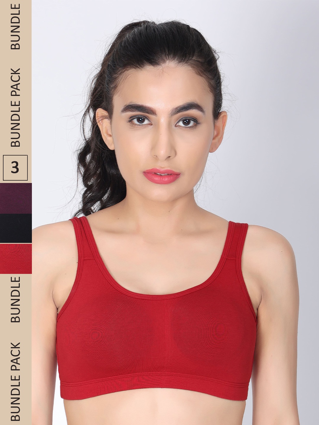 

Innocence Pack Of 3 Lightly Padded All Day Comfort Non-Wired Seamless Bra, Black