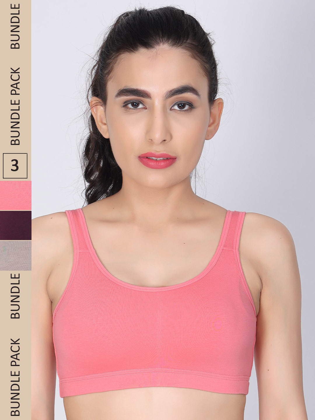 

Innocence Pack Of 3 Lightly Padded All Day Comfort Non-Wired Seamless Bra, Purple