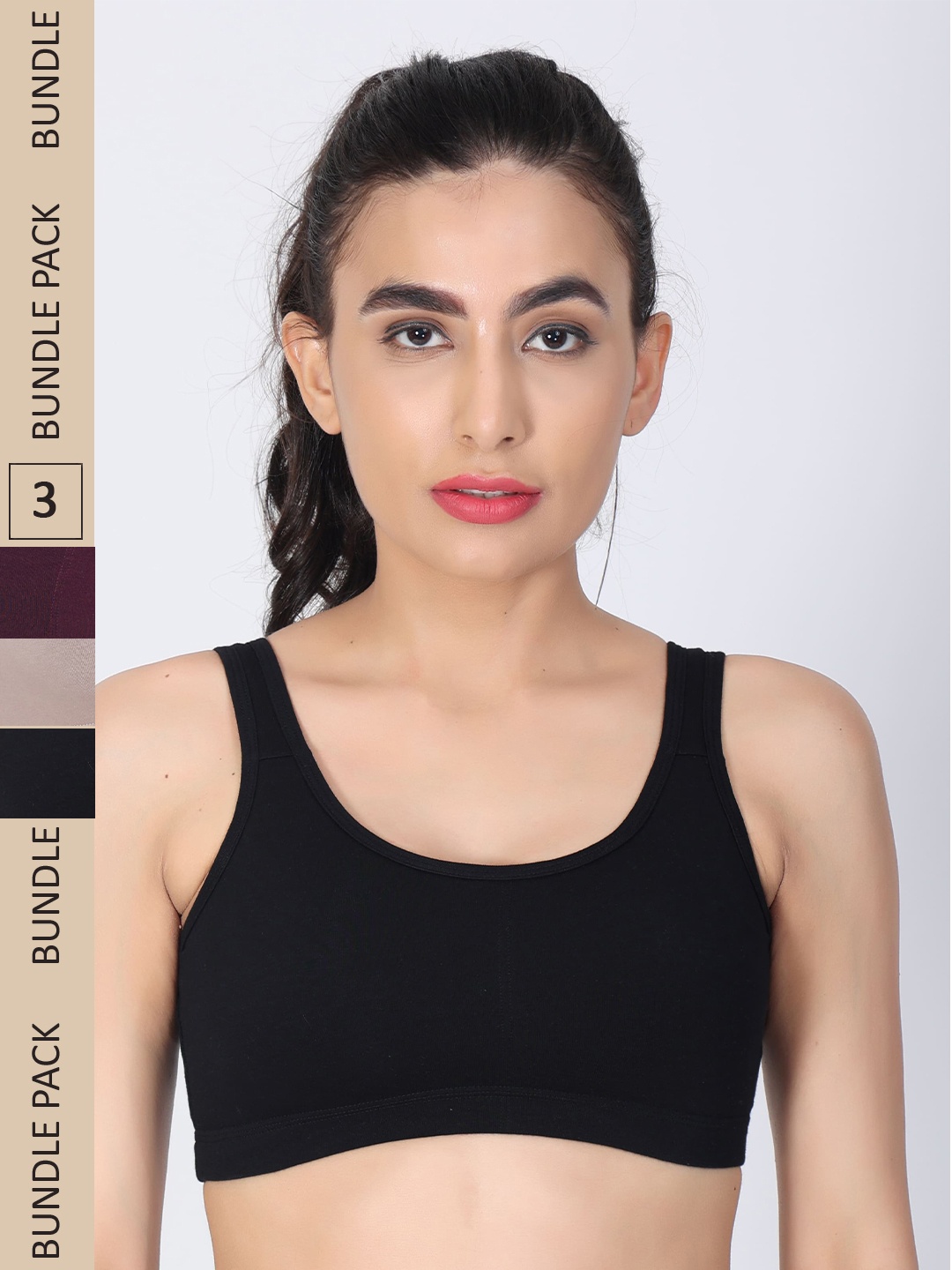 

Innocence Pack Of 3 Lightly Padded All Day Comfort Non-Wired Seamless Bra, Black