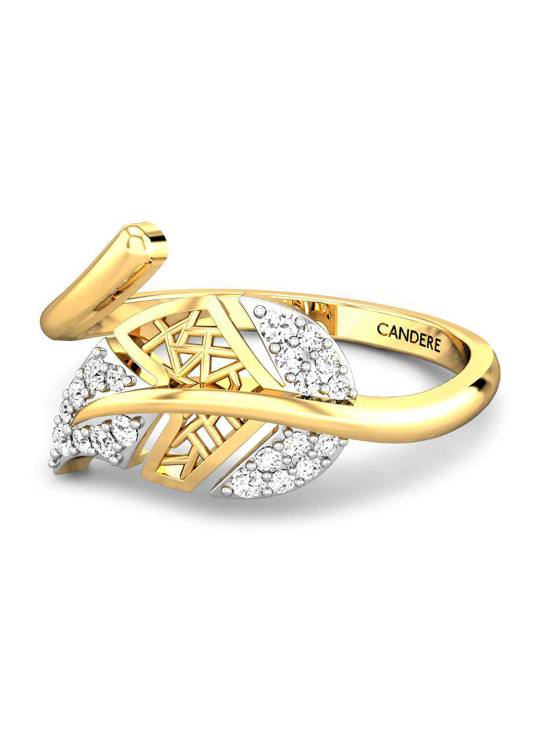

CANDERE A KALYAN JEWELLERS COMPANY Cubic Zirconia Studded 18KT Gold Finger Ring-2.01gm