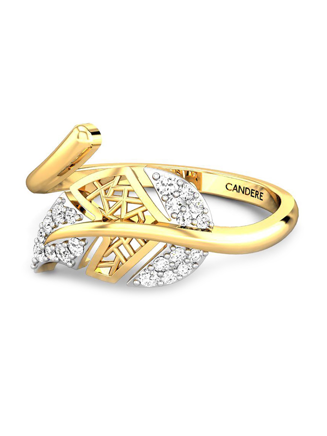 

CANDERE A KALYAN JEWELLERS COMPANY 22k (916) Yellow Gold and Cubic Zirconia Ring- 2.41 gm