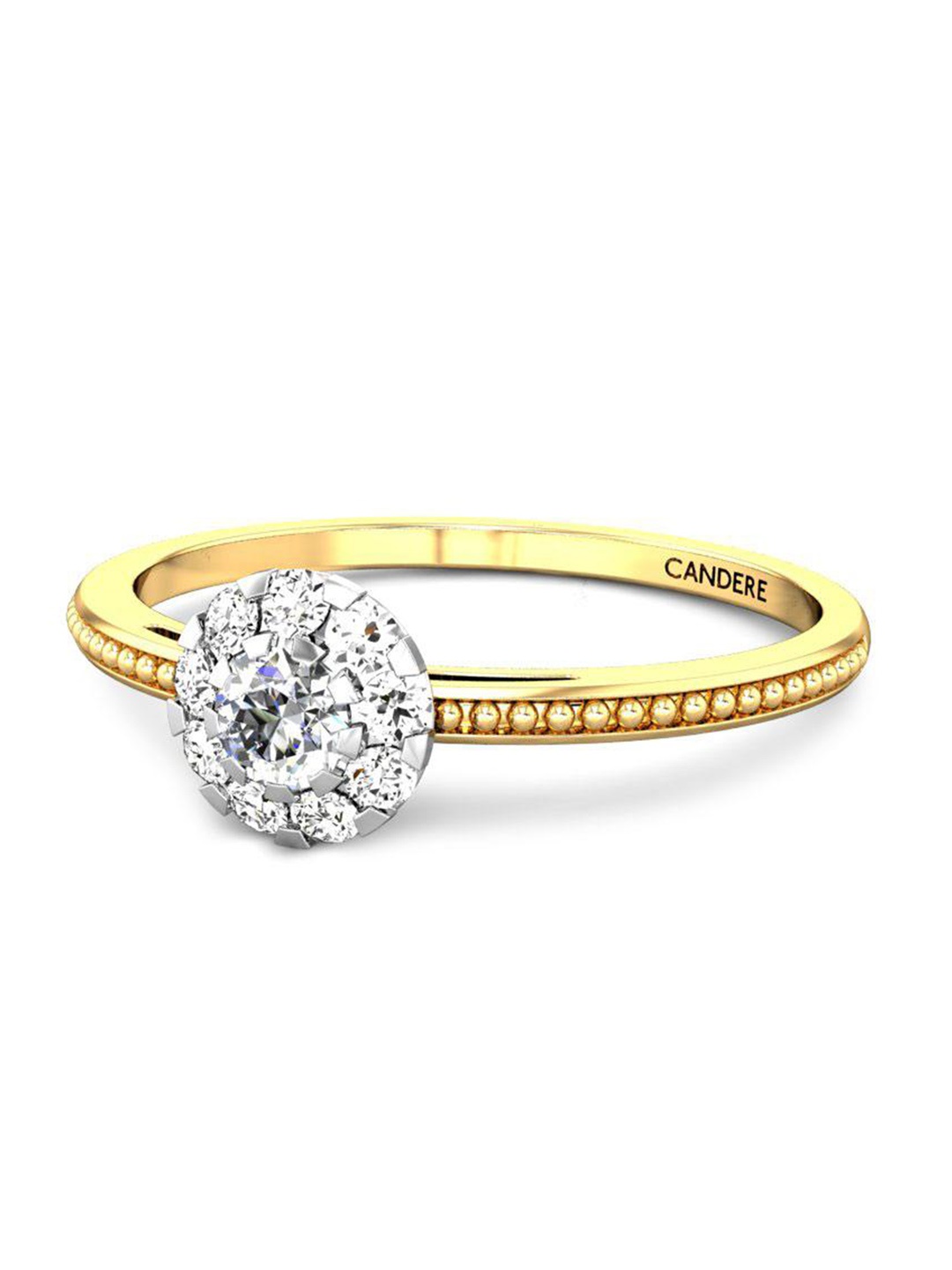 

CANDERE A KALYAN JEWELLERS COMPANY CZ Studded 14KT Gold Ring - 1.21 gm