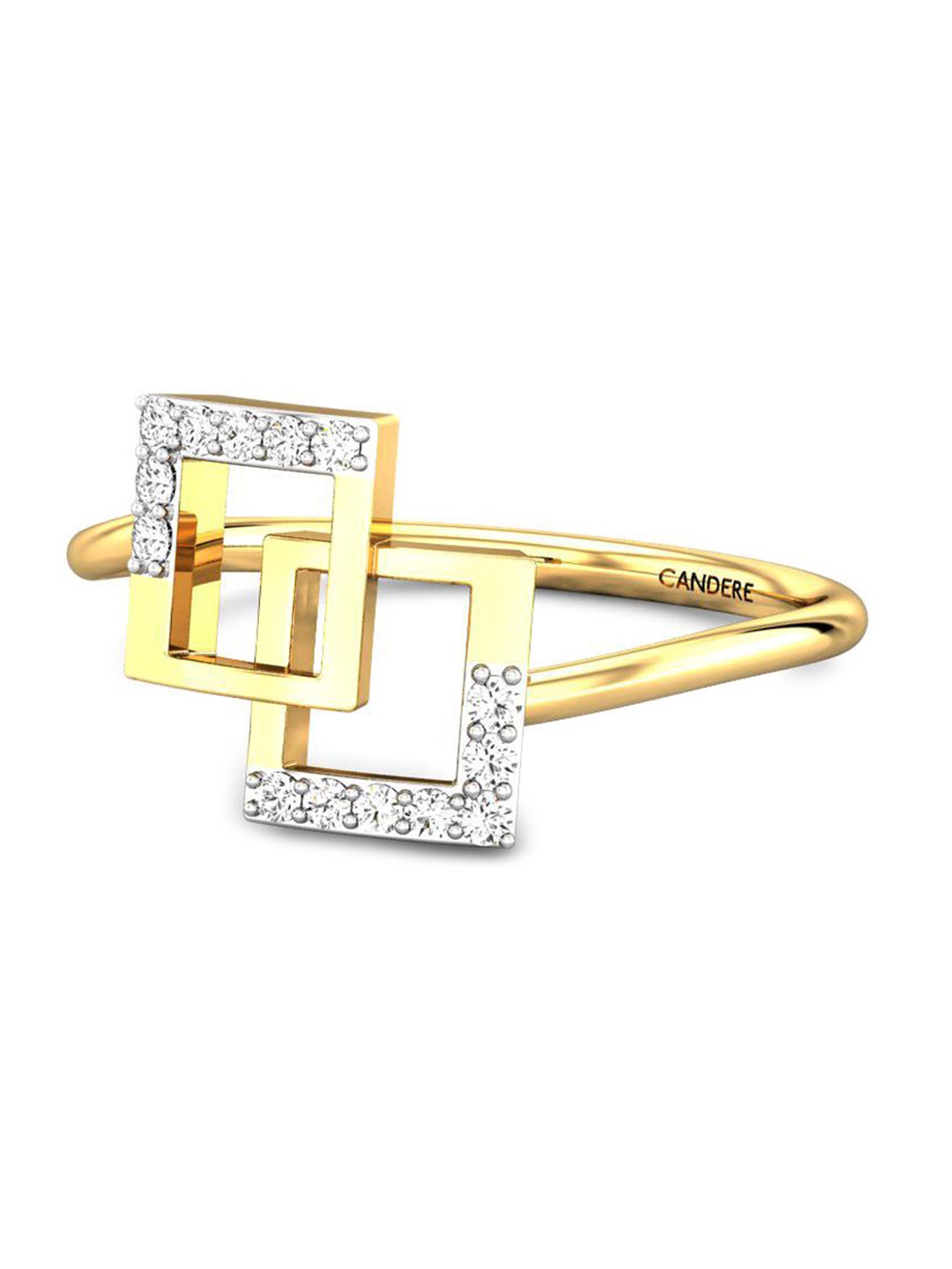 

CANDERE A KALYAN JEWELLERS COMPANY Cubic Zirconia Studded 18KT Gold Finger Ring-1.5 g