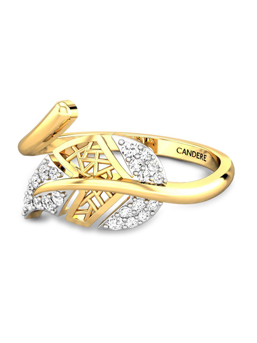 

CANDERE A KALYAN JEWELLERS COMPANY Cubic Zirconia Studded 22KT Gold Finger Ring-2.43gm