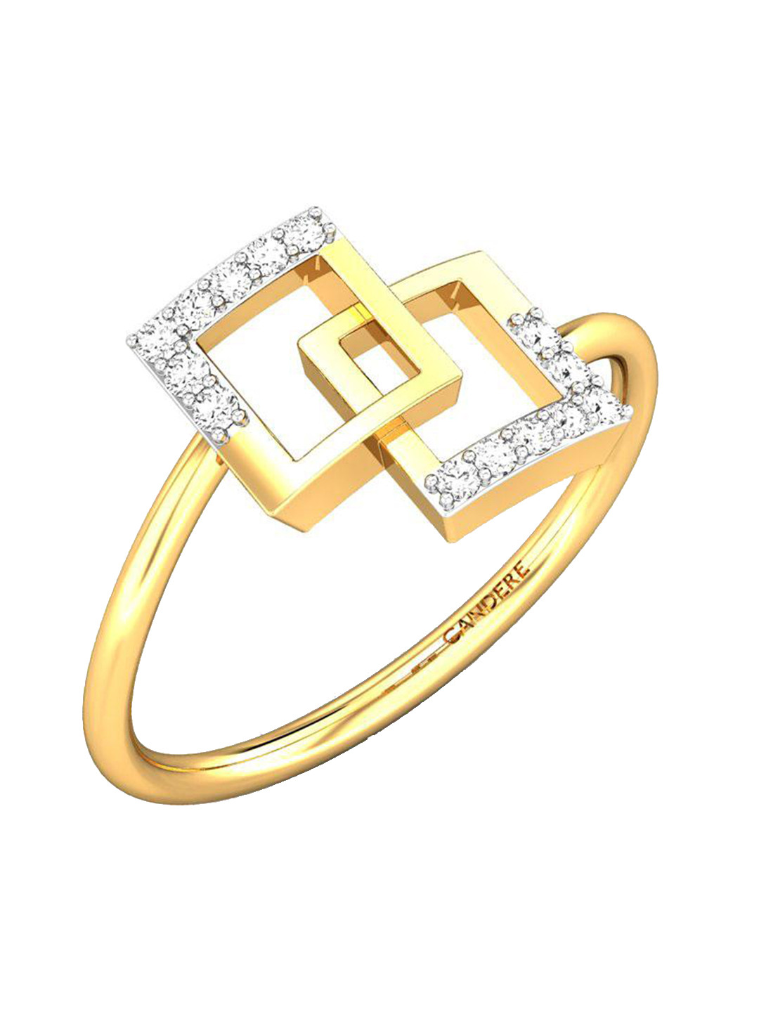 

CANDERE A KALYAN JEWELLERS COMPANY Cubic Zirconia Studded 18KT Gold Finger Ring-1.65 g