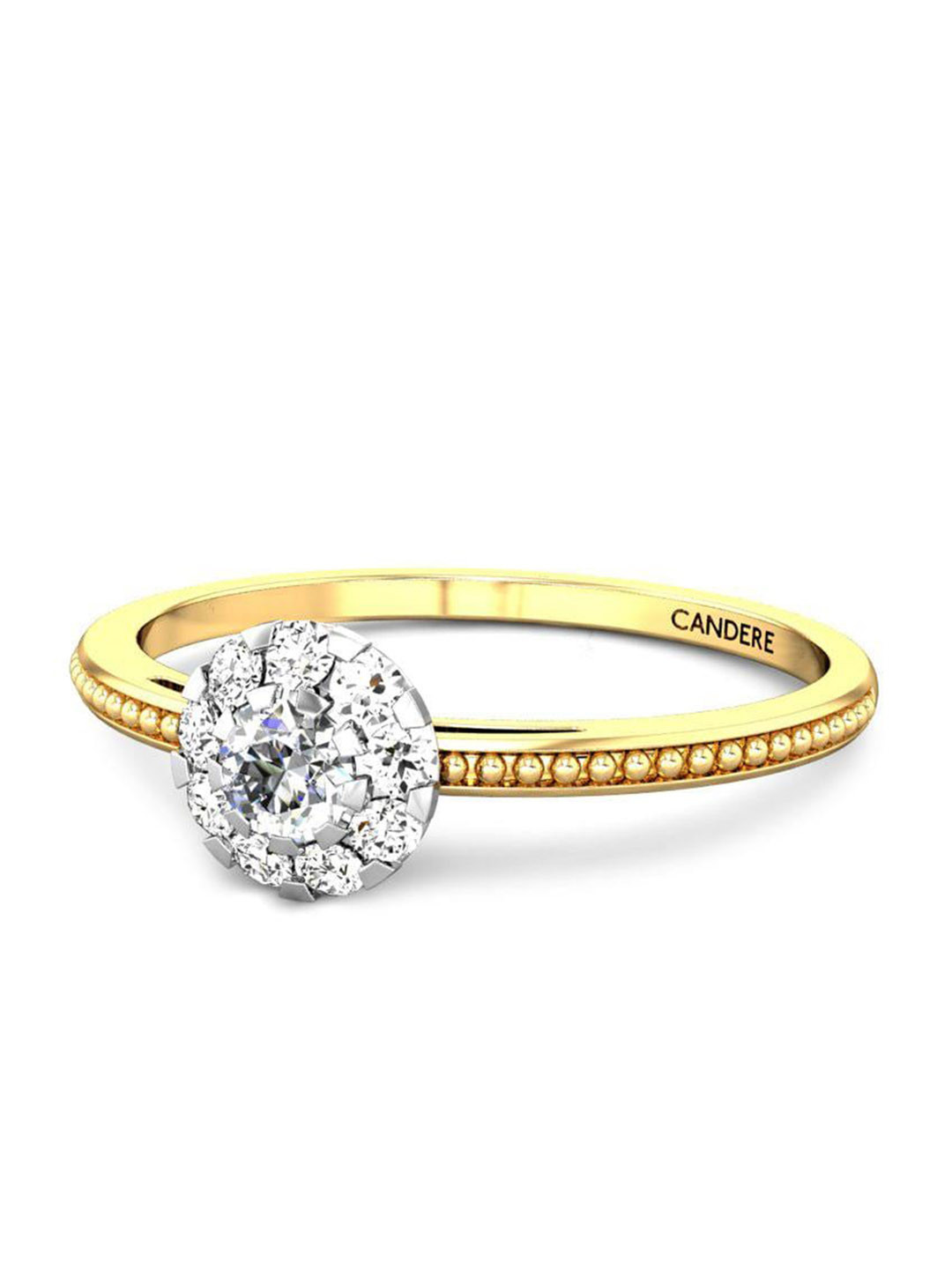 

CANDERE A KALYAN JEWELLERS COMPANY Cubic Zirconia-Studded 22KT Gold Finger Ring-1.89 gm